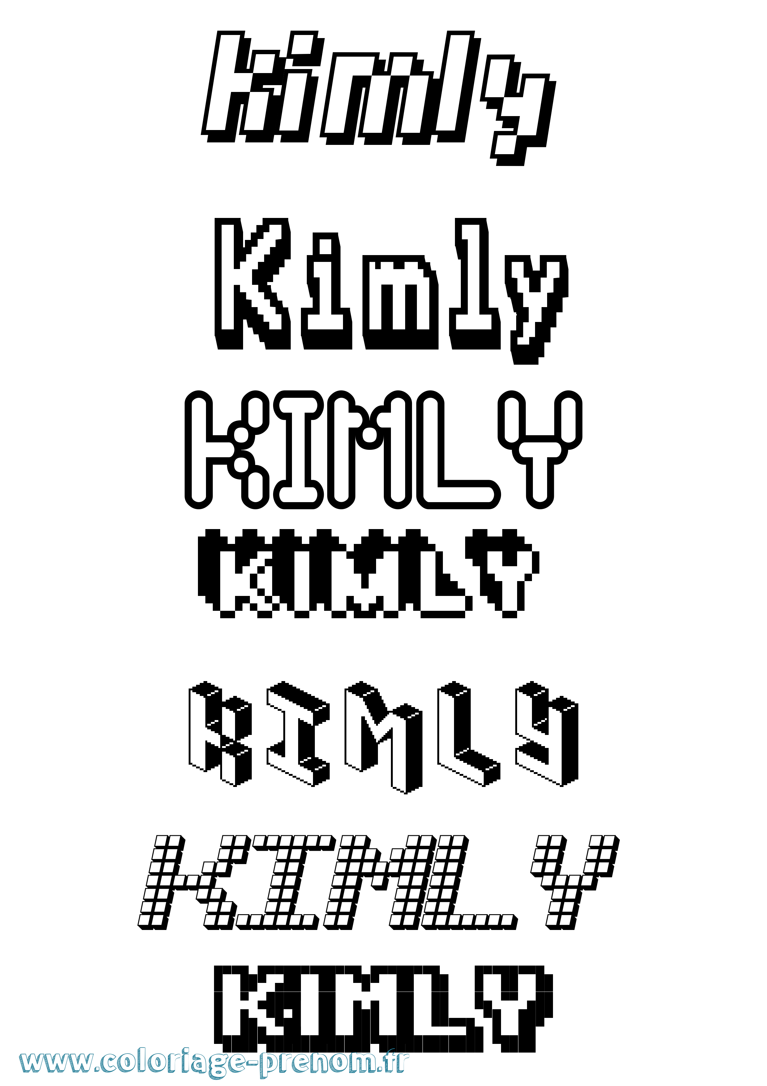 Coloriage Kimly Pixel Coloriage prénom Kimly Pixel