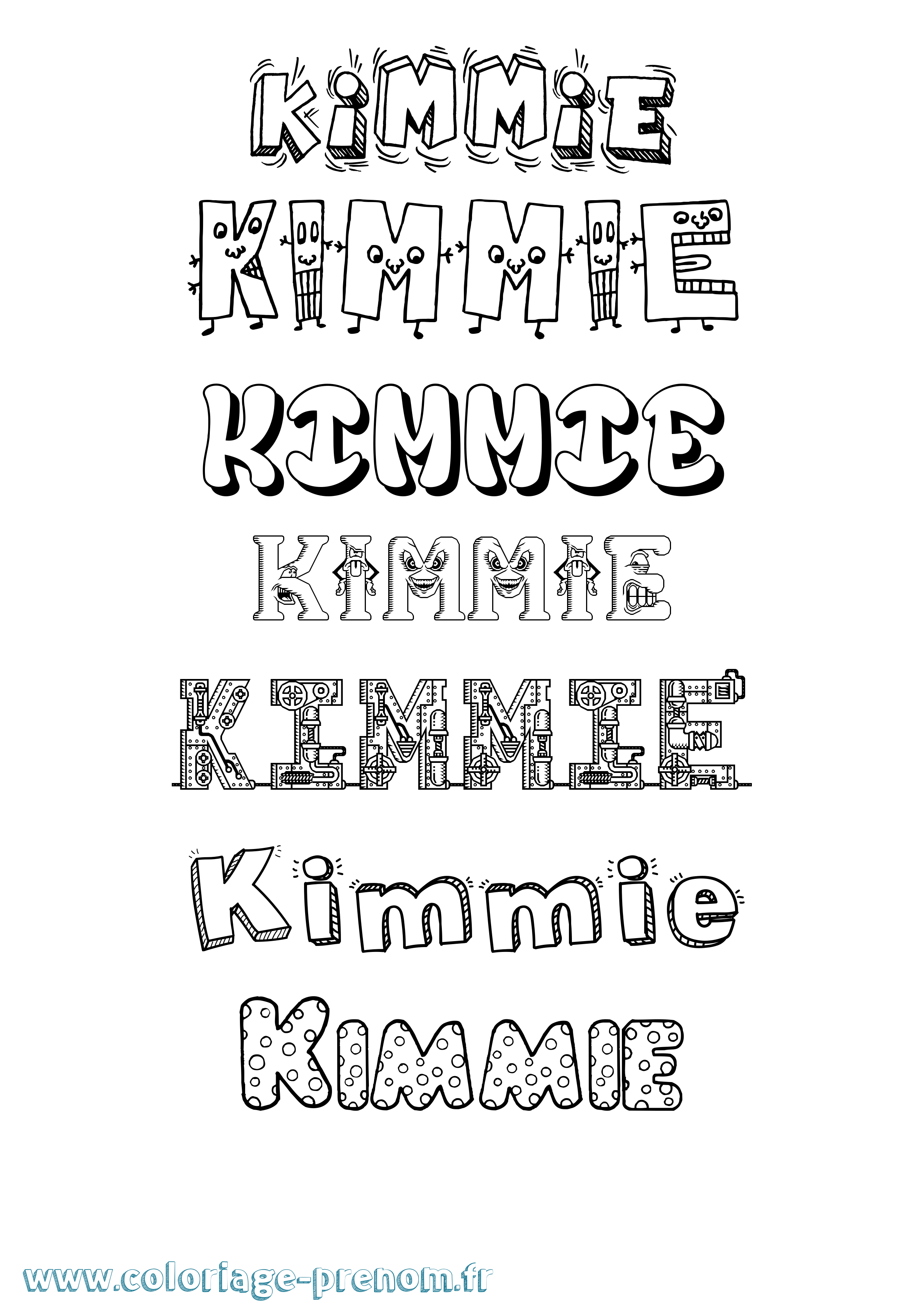 Coloriage Kimmie Fun Coloriage prénom Kimmie Fun
