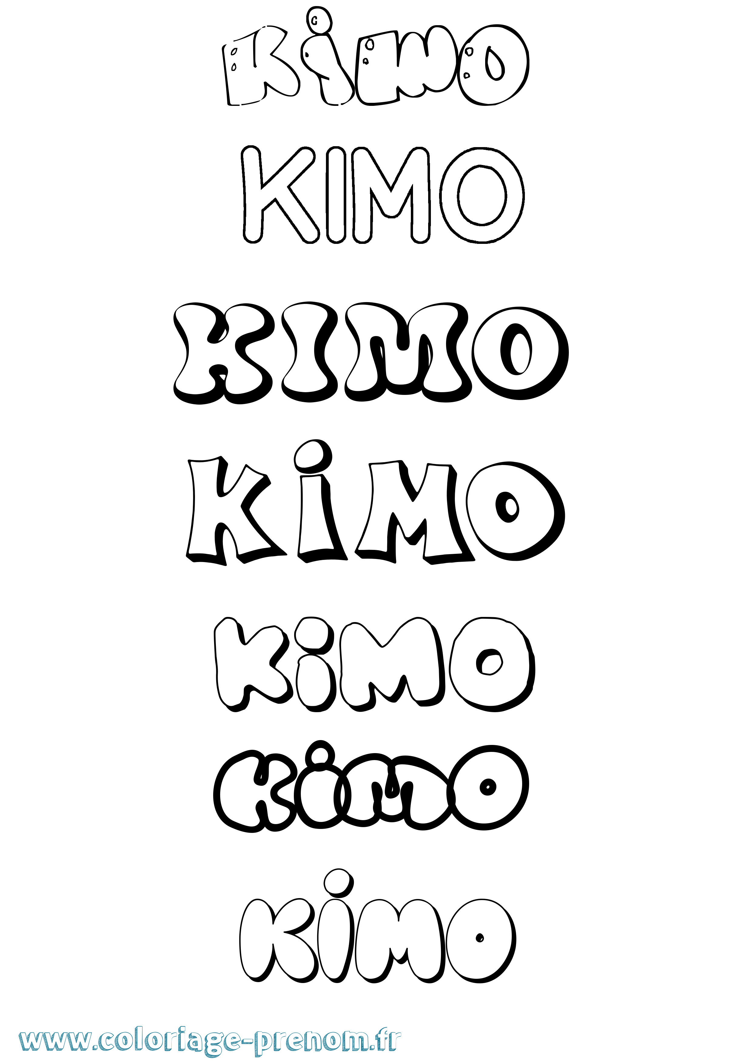 Coloriage Kimo Bubble Coloriage prénom Kimo Bubble