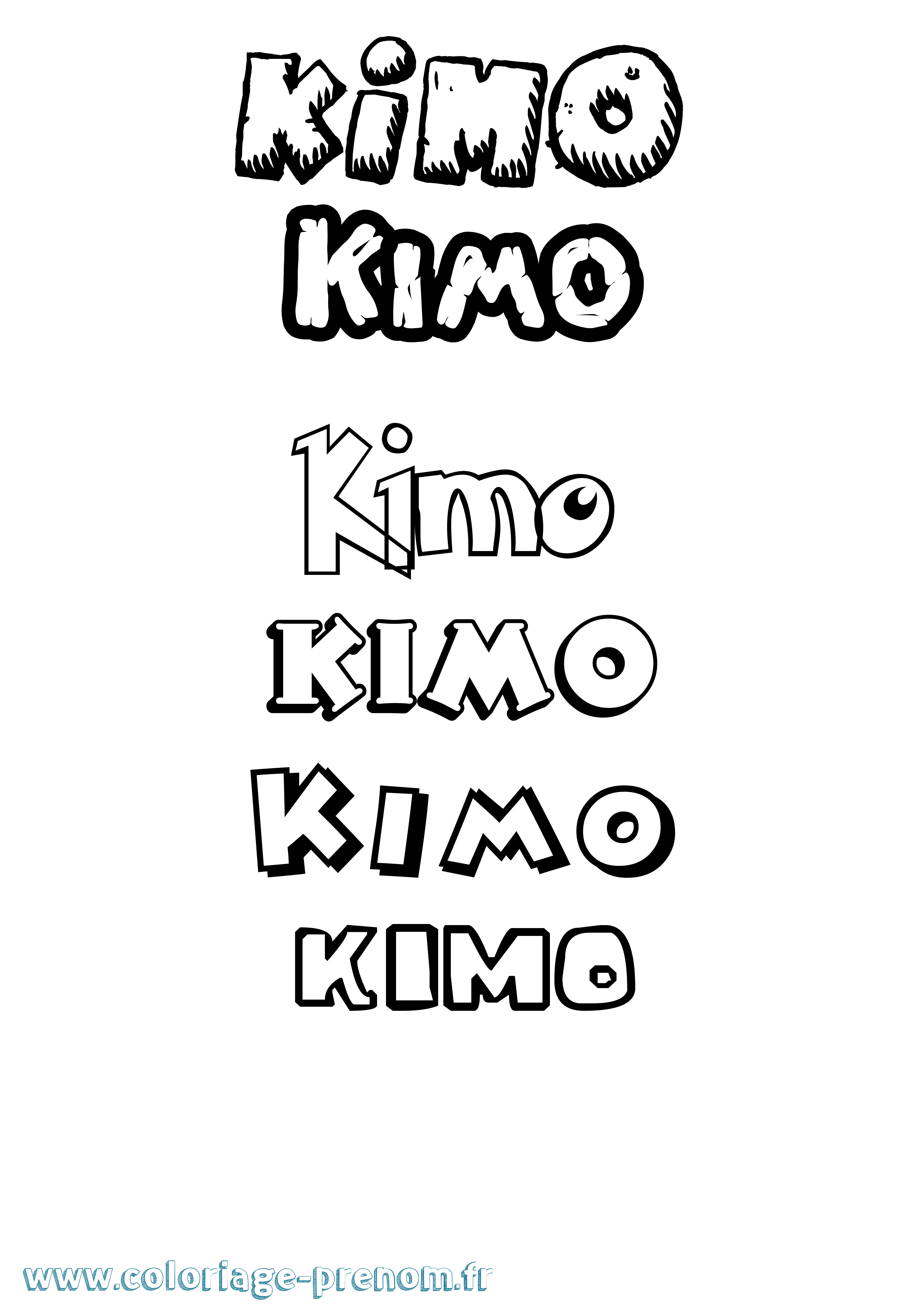 Coloriage Kimo Dessin Animé Coloriage prénom Kimo Dessin Animé