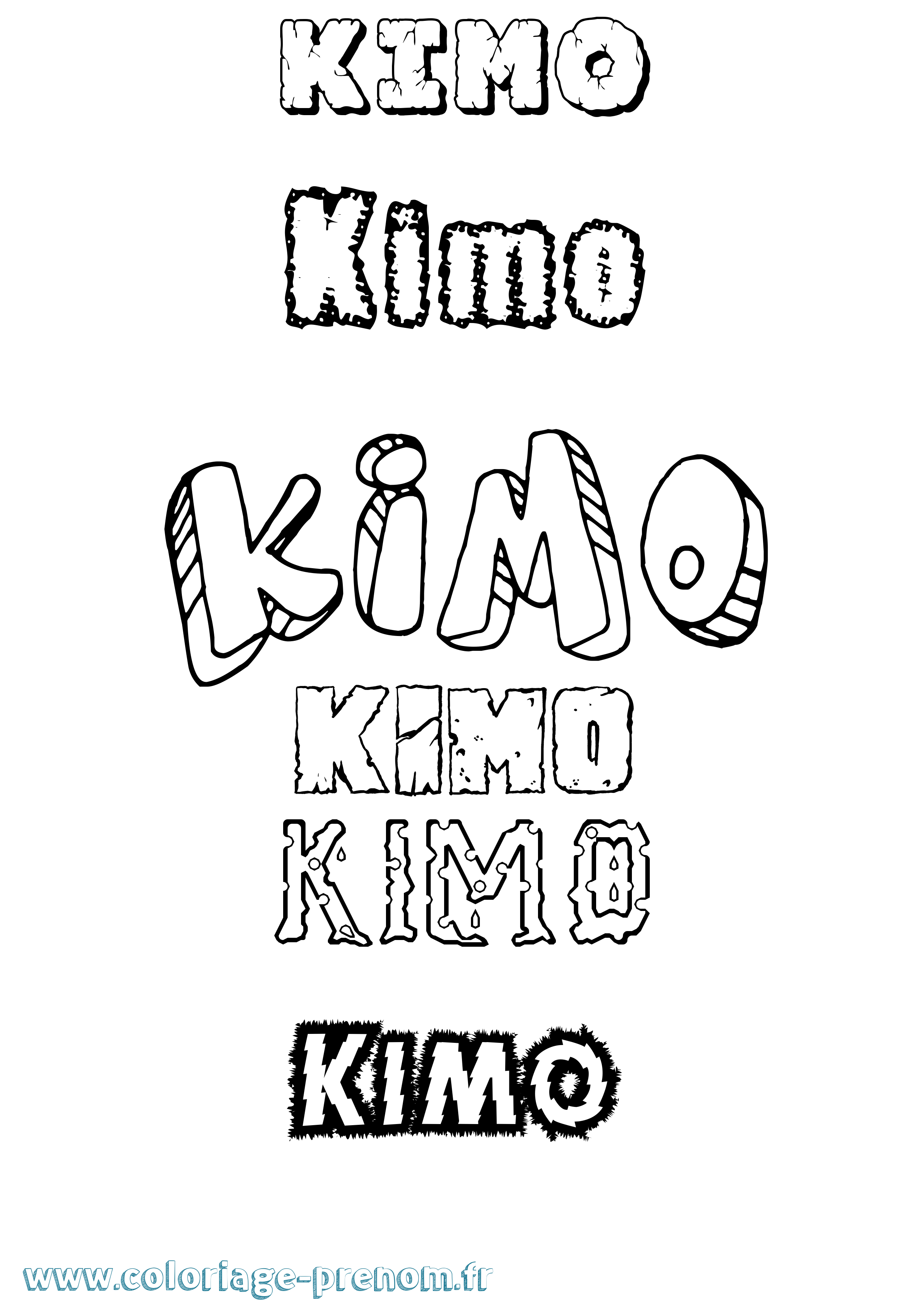 Coloriage Kimo Destructuré Coloriage prénom Kimo Destructuré