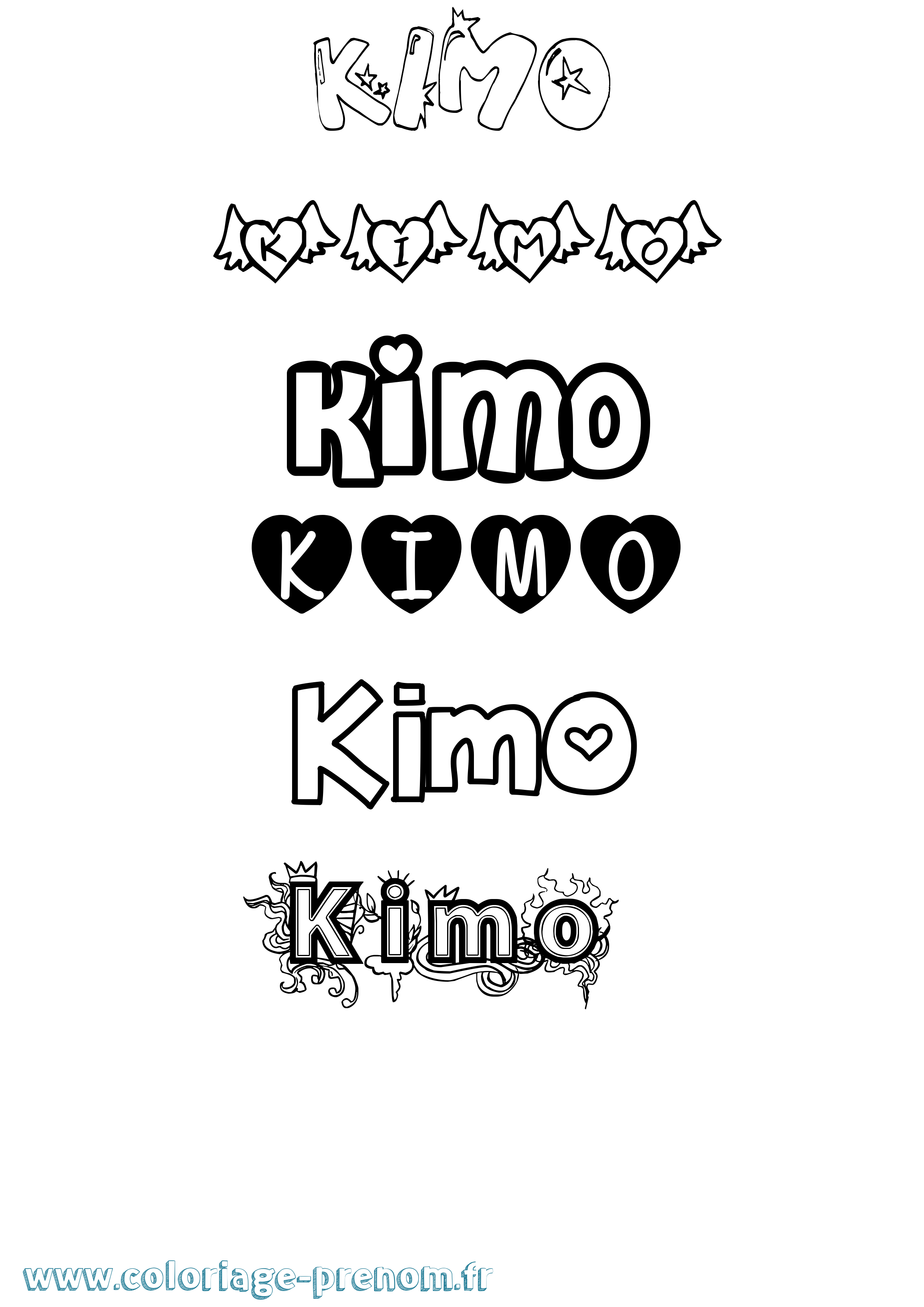 Coloriage Kimo Girly Coloriage prénom Kimo Girly