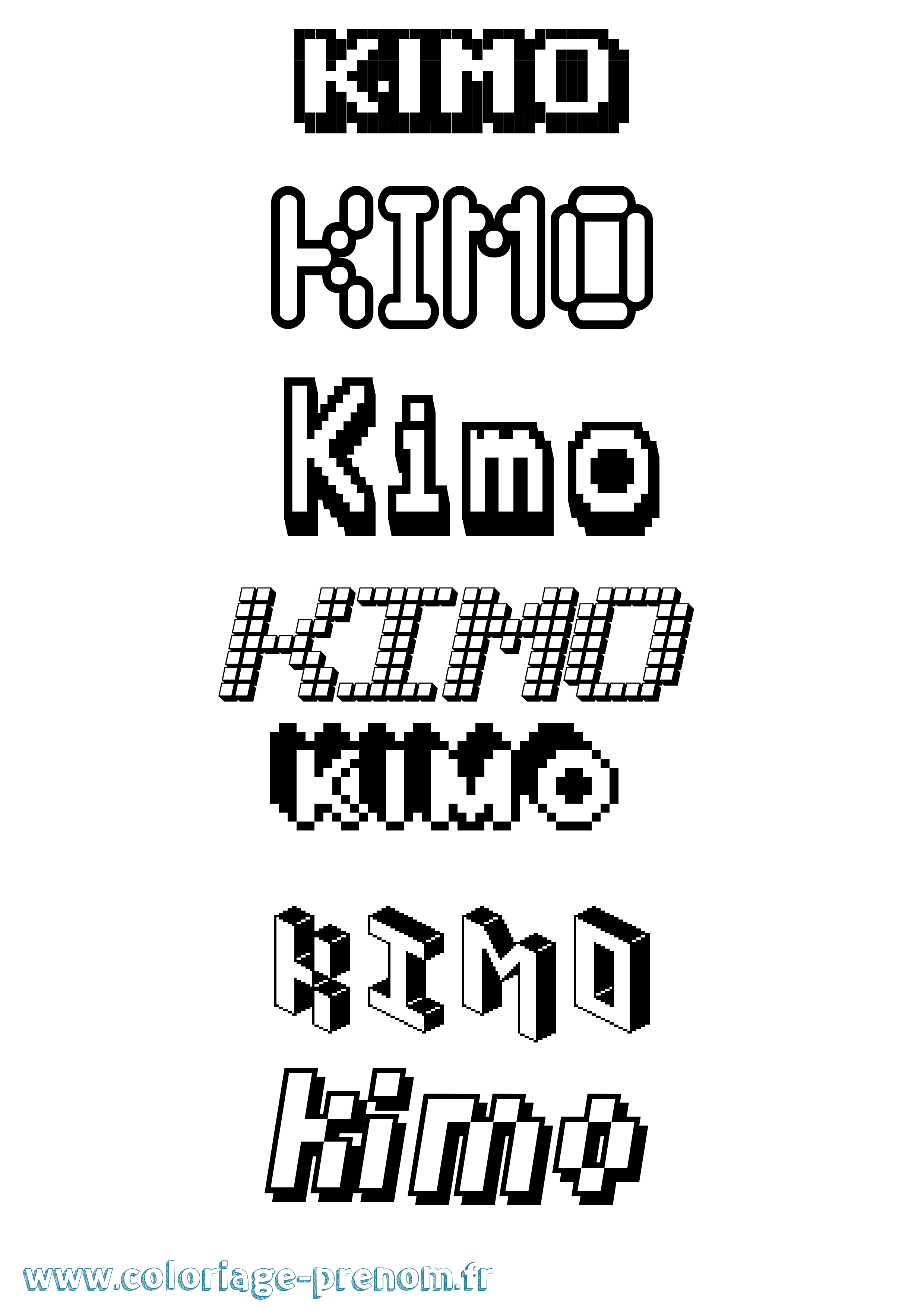 Coloriage Kimo Pixel Coloriage prénom Kimo Pixel