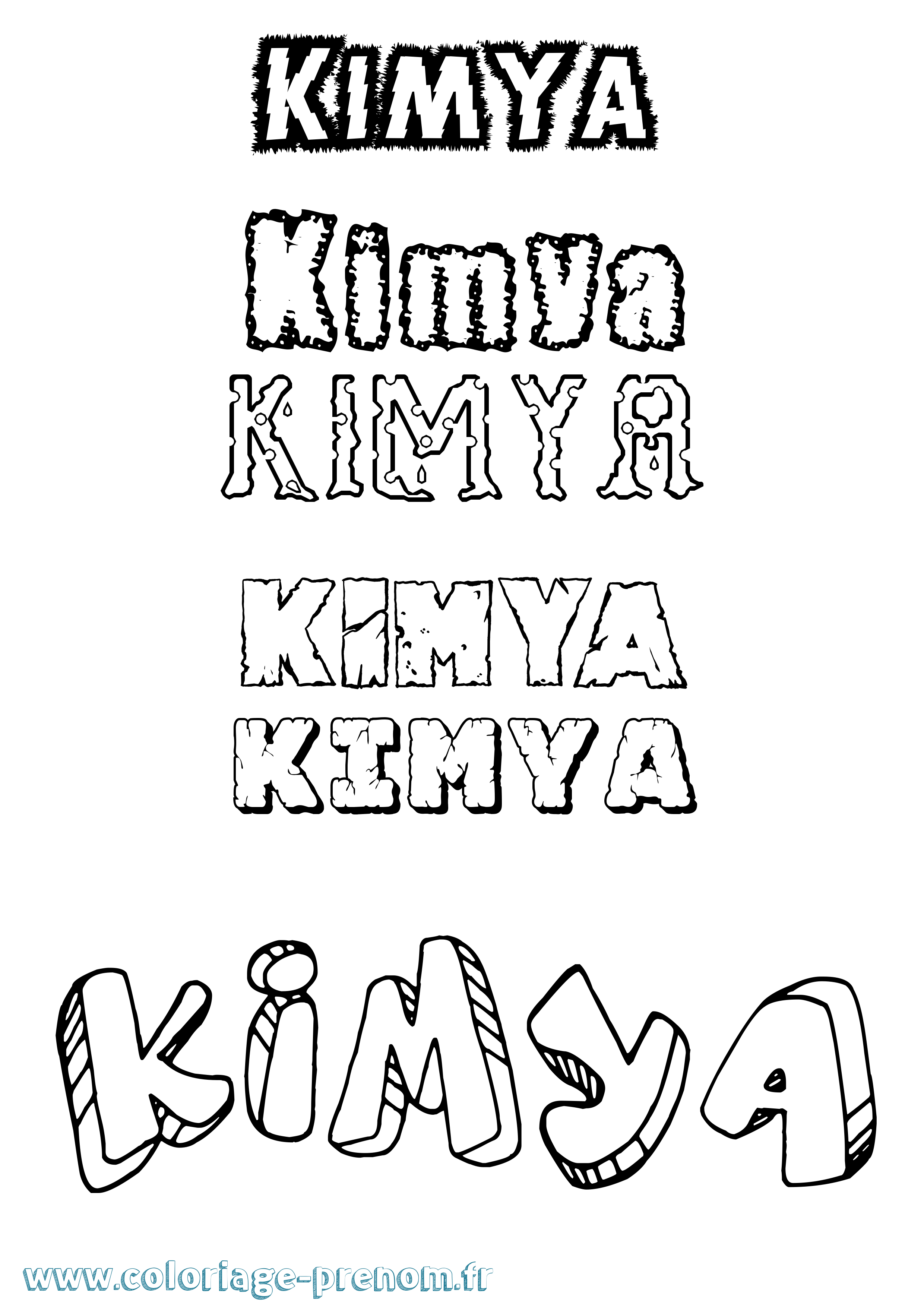 Coloriage Kimya Destructuré Coloriage prénom Kimya Destructuré