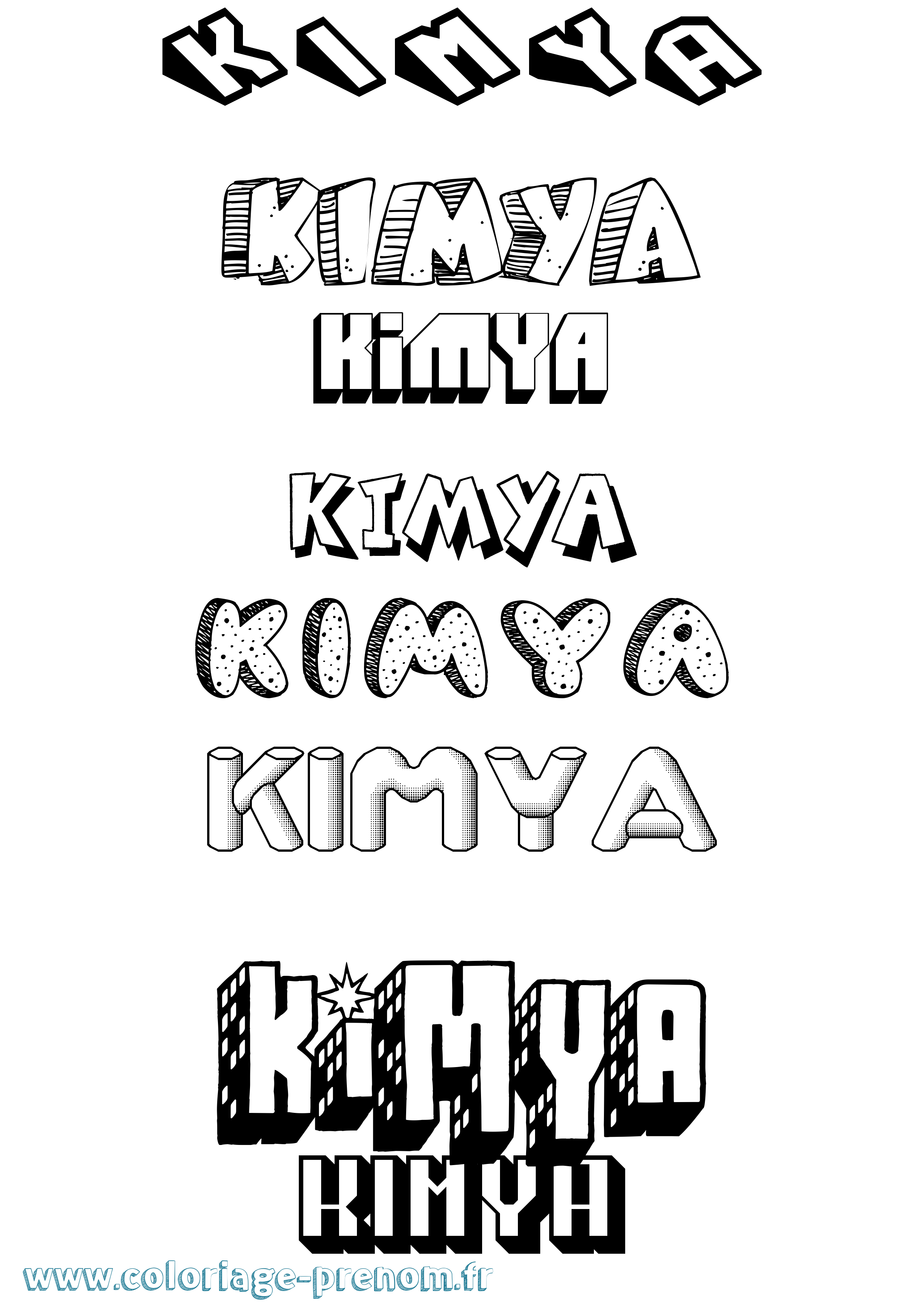 Coloriage Kimya Effet 3D Coloriage prénom Kimya Effet 3D