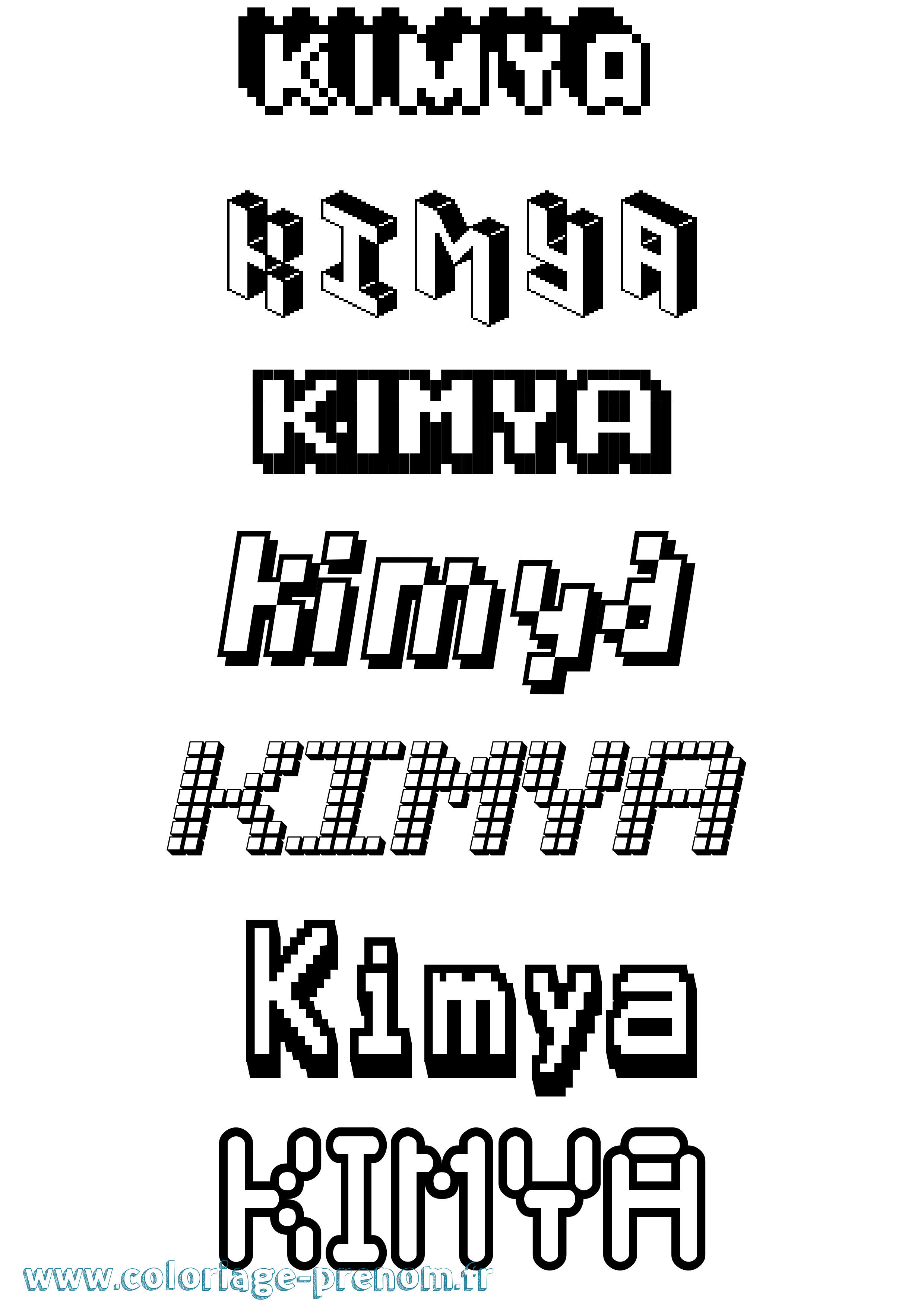 Coloriage Kimya Pixel Coloriage prénom Kimya Pixel