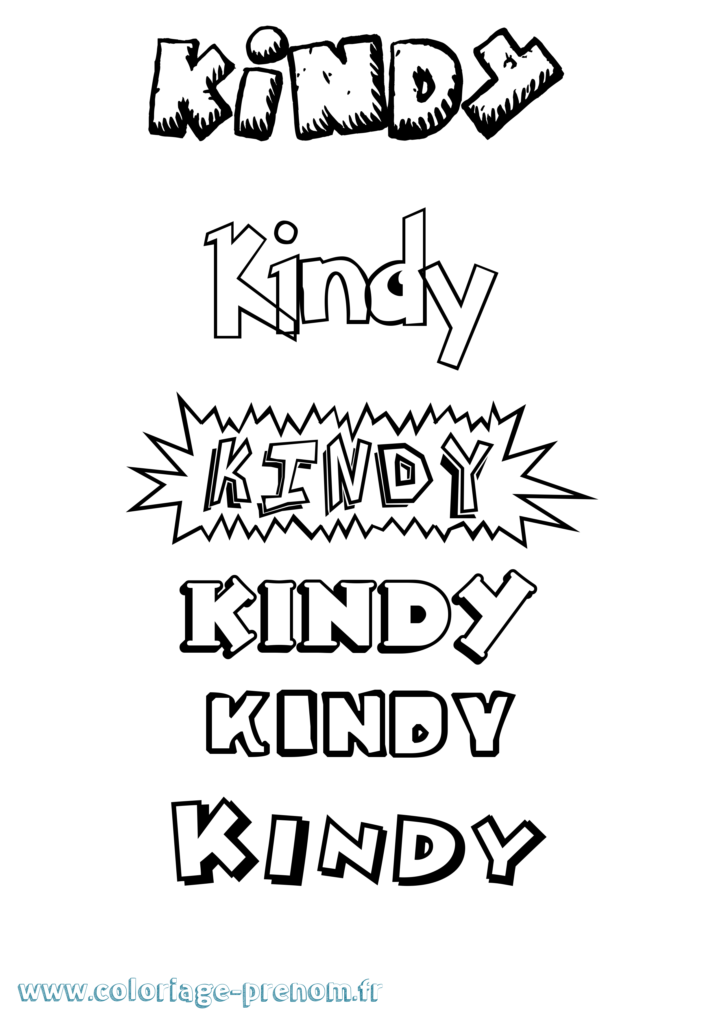 Coloriage Kindy Dessin Animé Coloriage prénom Kindy Dessin Animé