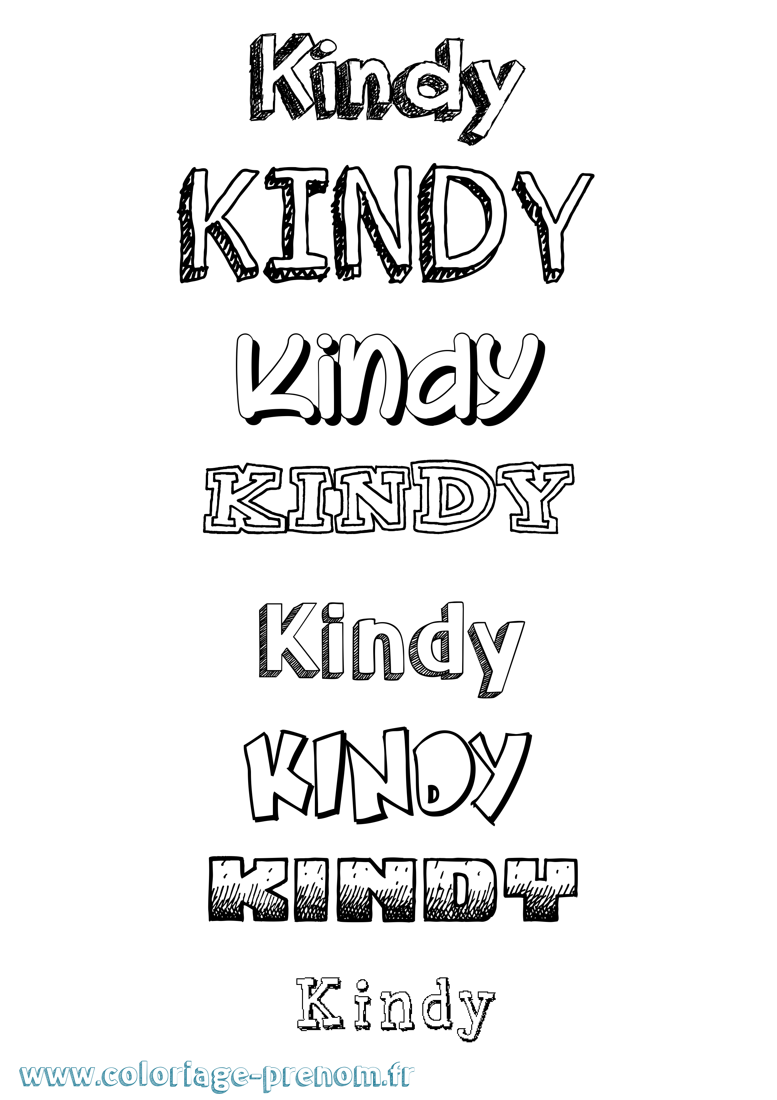 Coloriage Kindy Dessiné Coloriage prénom Kindy Dessiné