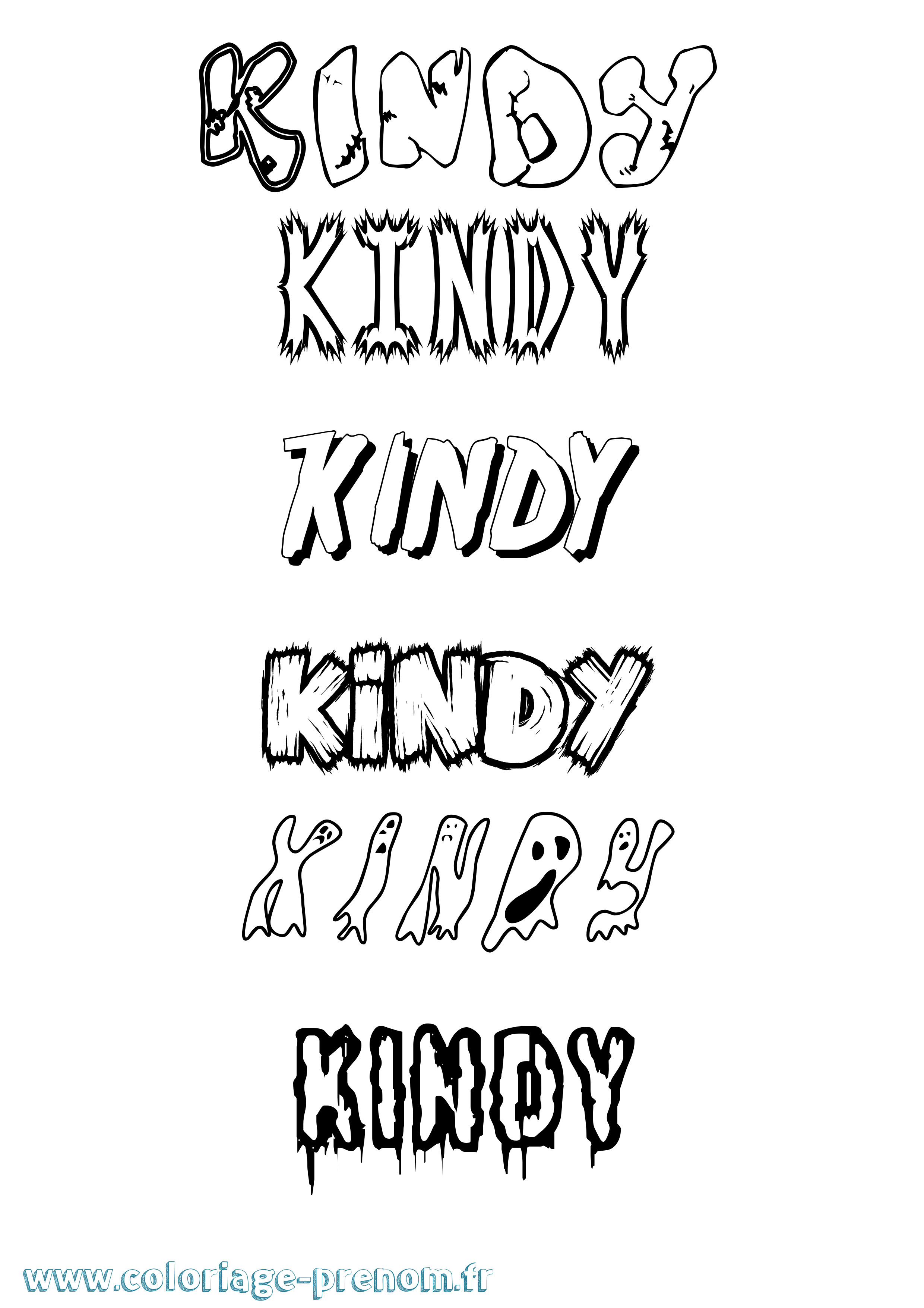 Coloriage Kindy Frisson Coloriage prénom Kindy Frisson