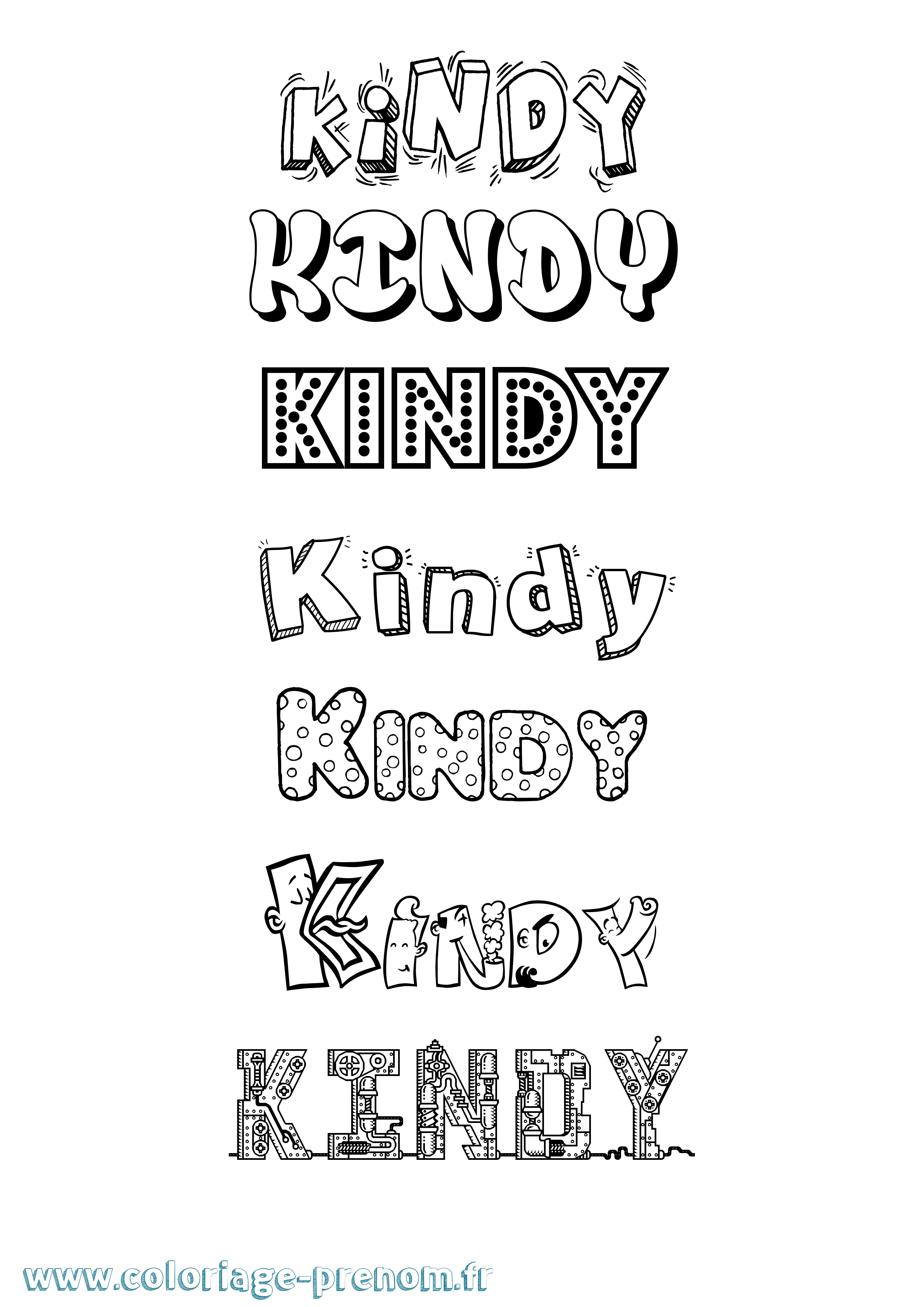 Coloriage Kindy Fun Coloriage prénom Kindy Fun