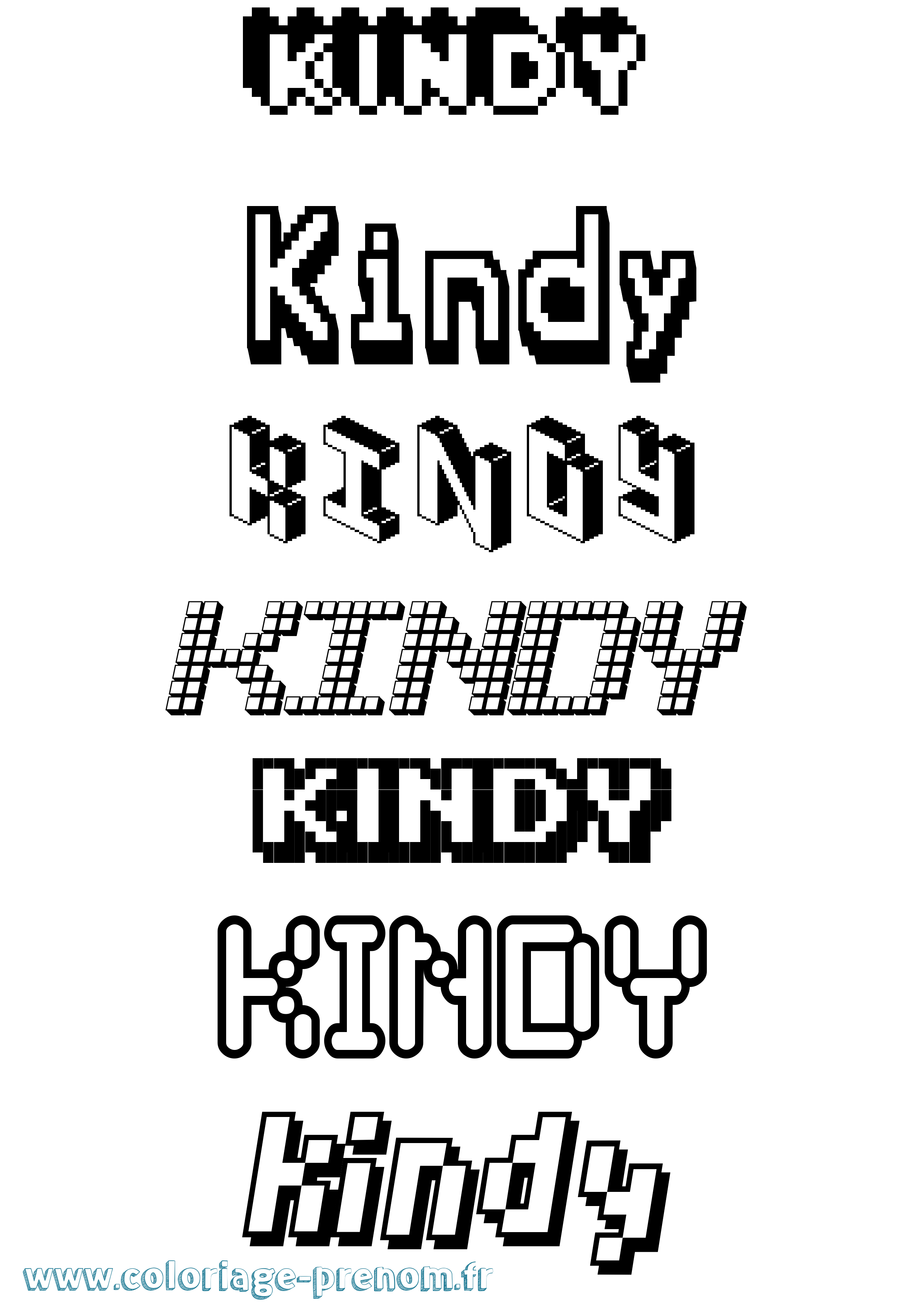 Coloriage Kindy Pixel Coloriage prénom Kindy Pixel