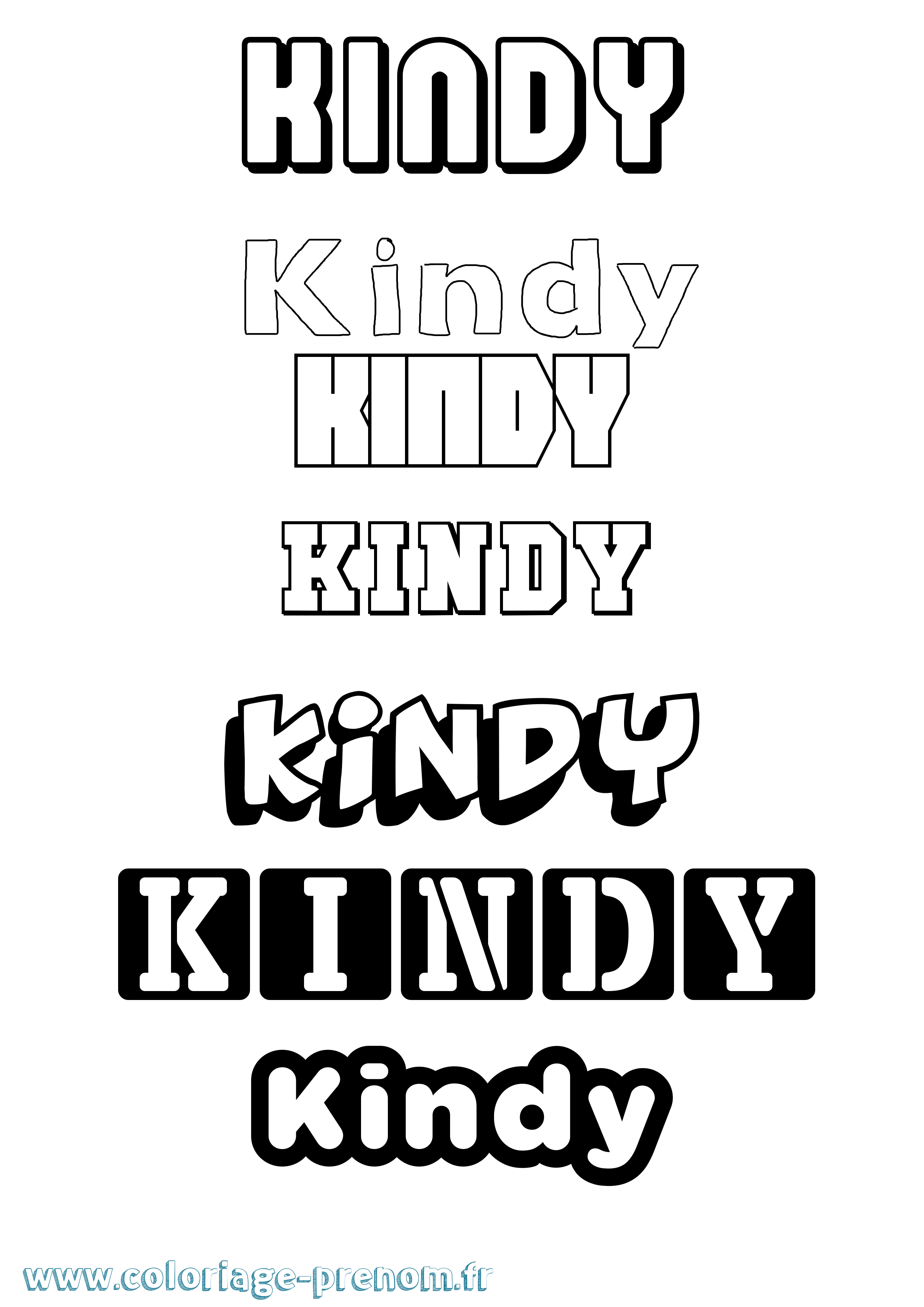 Coloriage Kindy Simple Coloriage prénom Kindy Simple