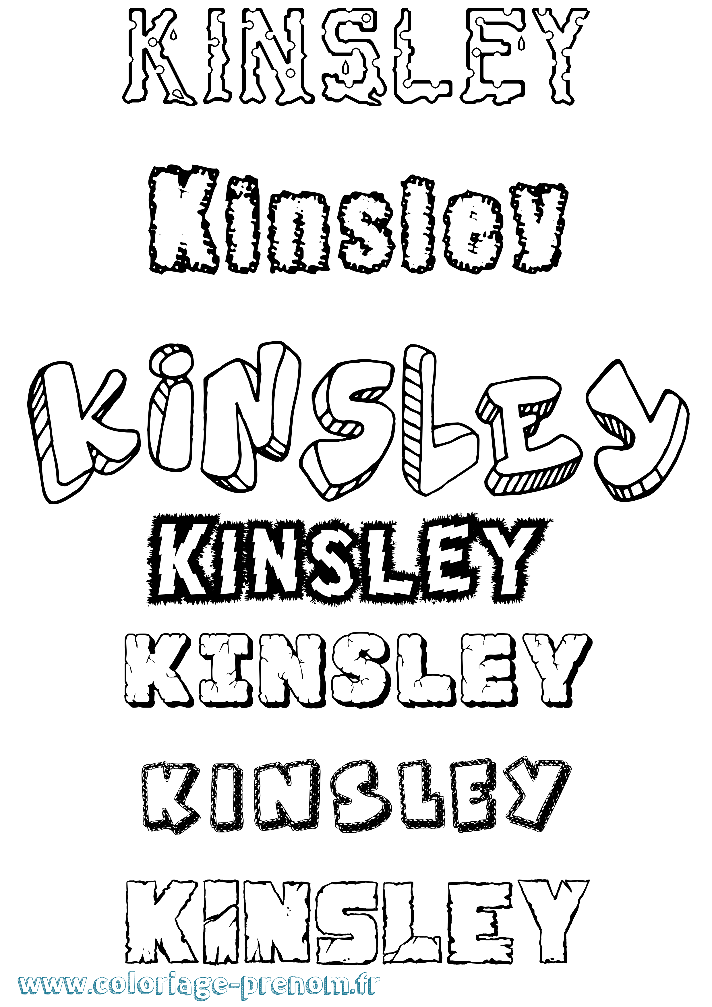 Coloriage Kinsley Destructuré Coloriage prénom Kinsley Destructuré