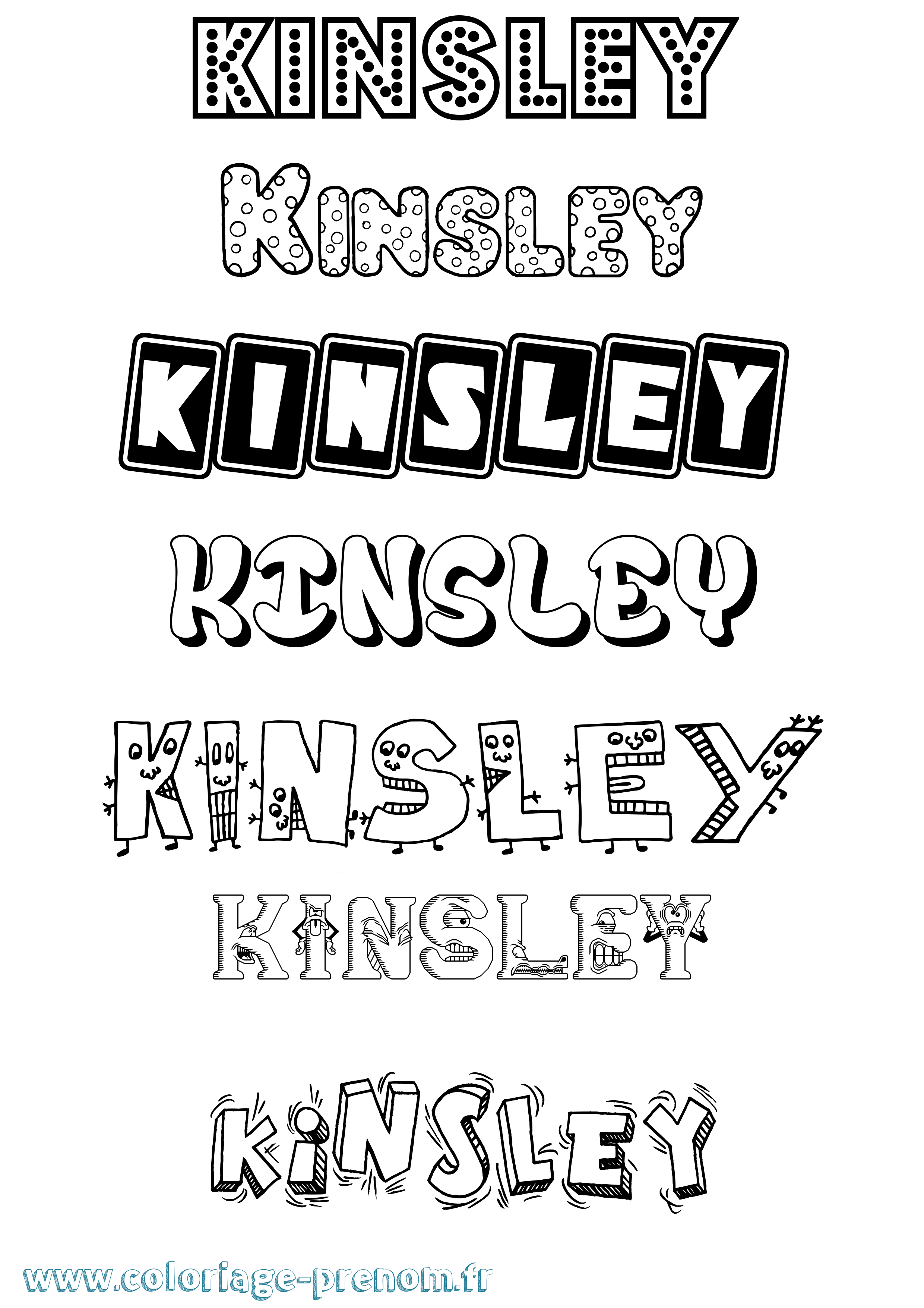 Coloriage Kinsley Fun Coloriage prénom Kinsley Fun