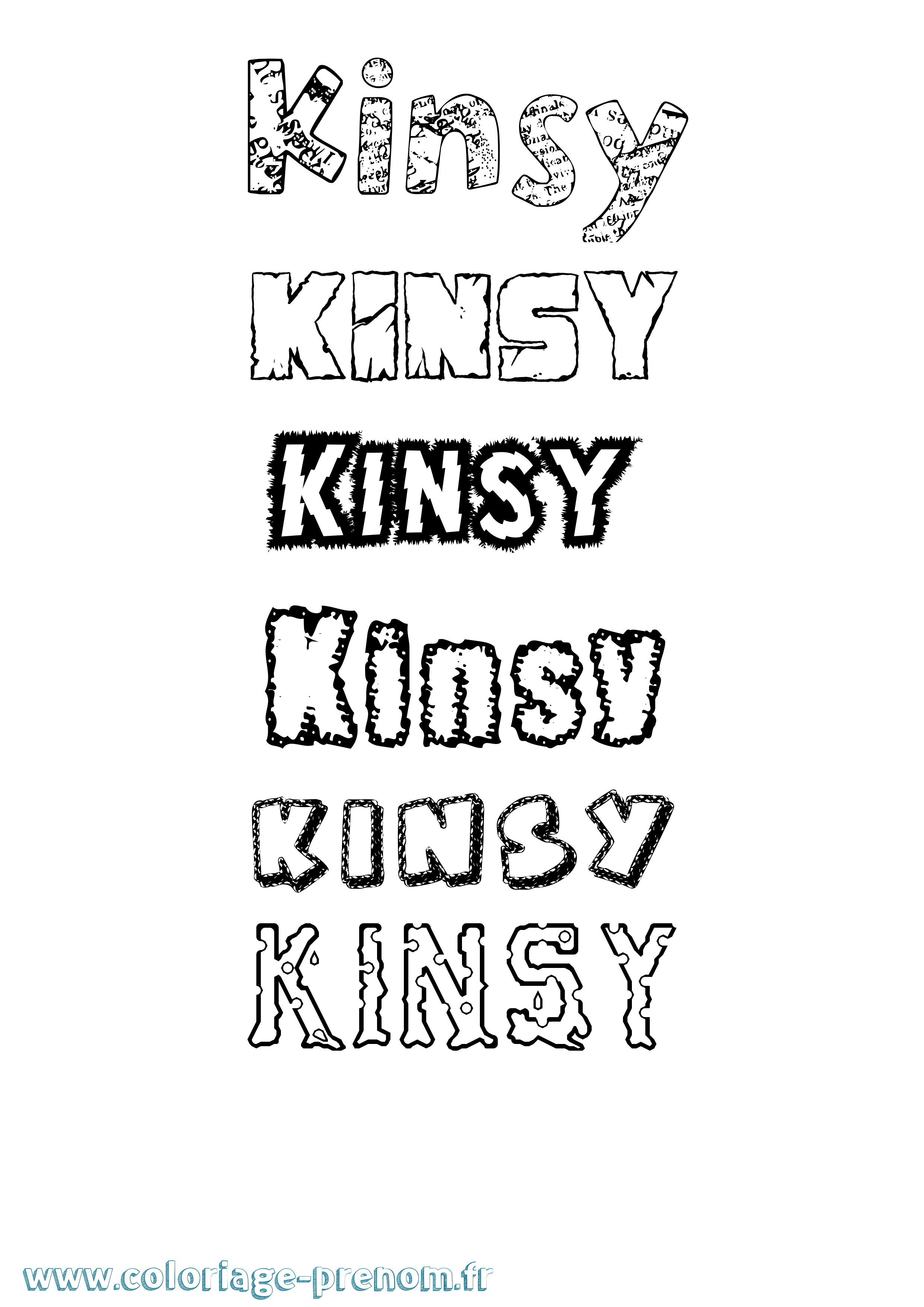 Coloriage Kinsy Destructuré Coloriage prénom Kinsy Destructuré