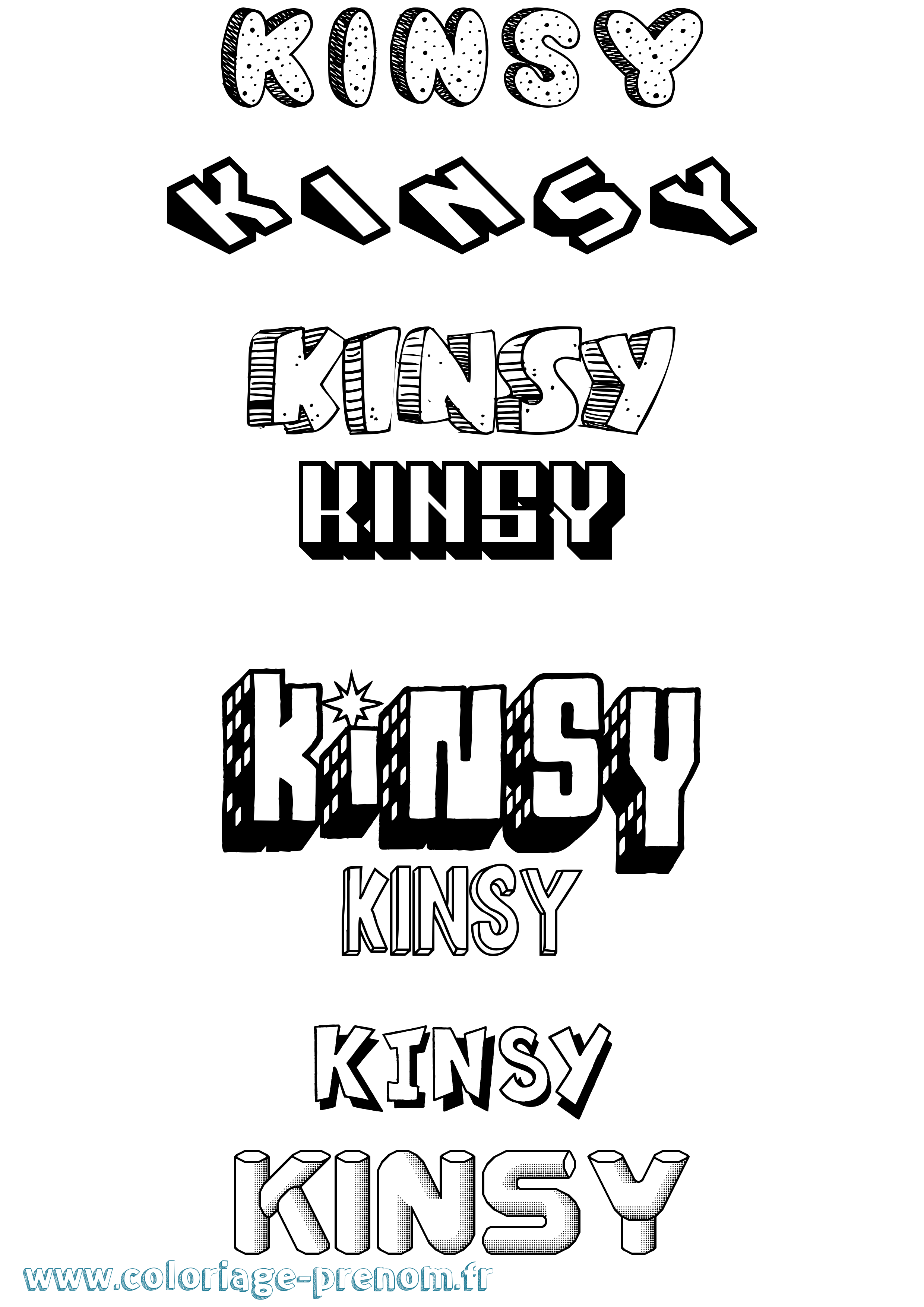 Coloriage Kinsy Effet 3D Coloriage prénom Kinsy Effet 3D