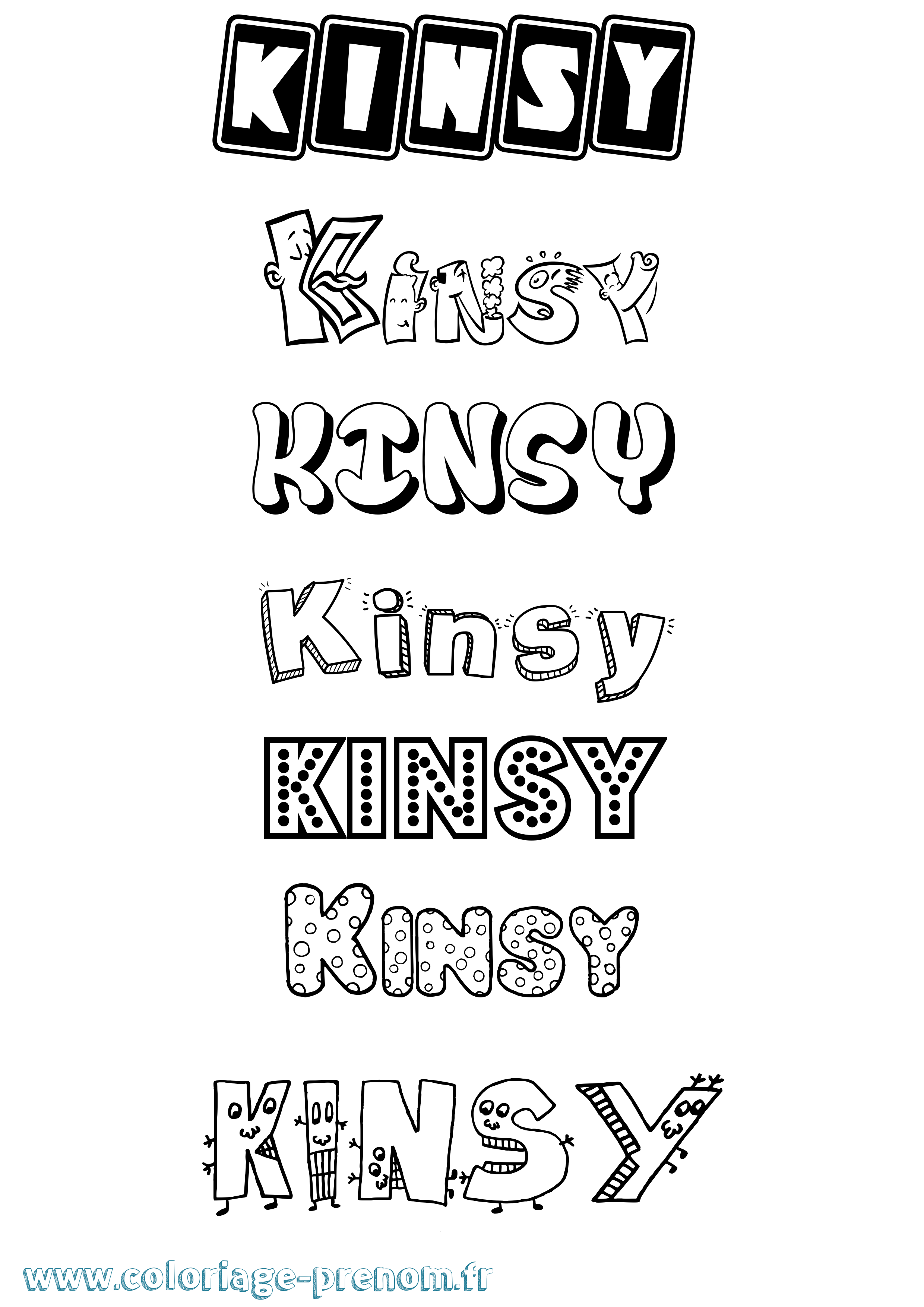 Coloriage Kinsy Fun Coloriage prénom Kinsy Fun