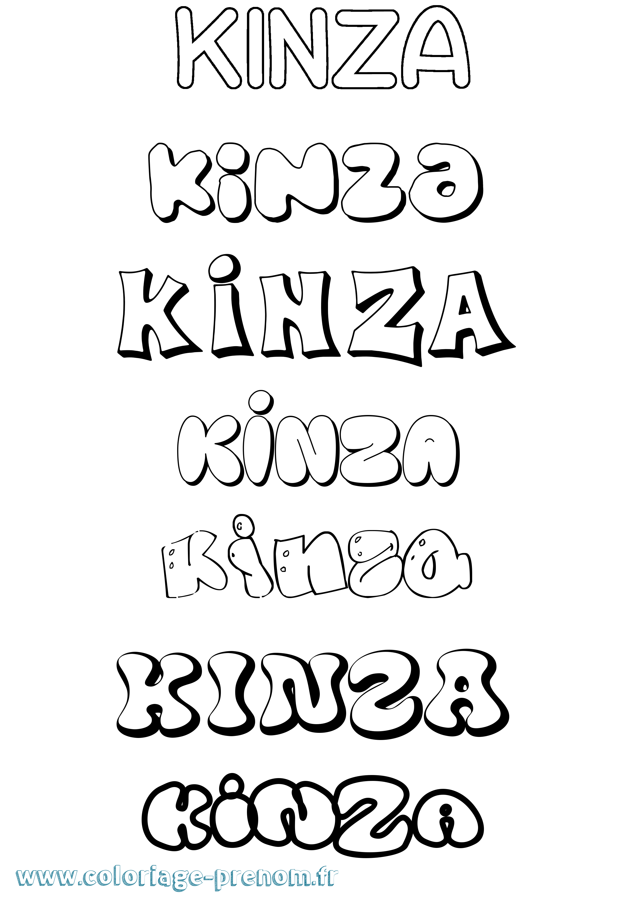 Coloriage Kinza Bubble Coloriage prénom Kinza Bubble