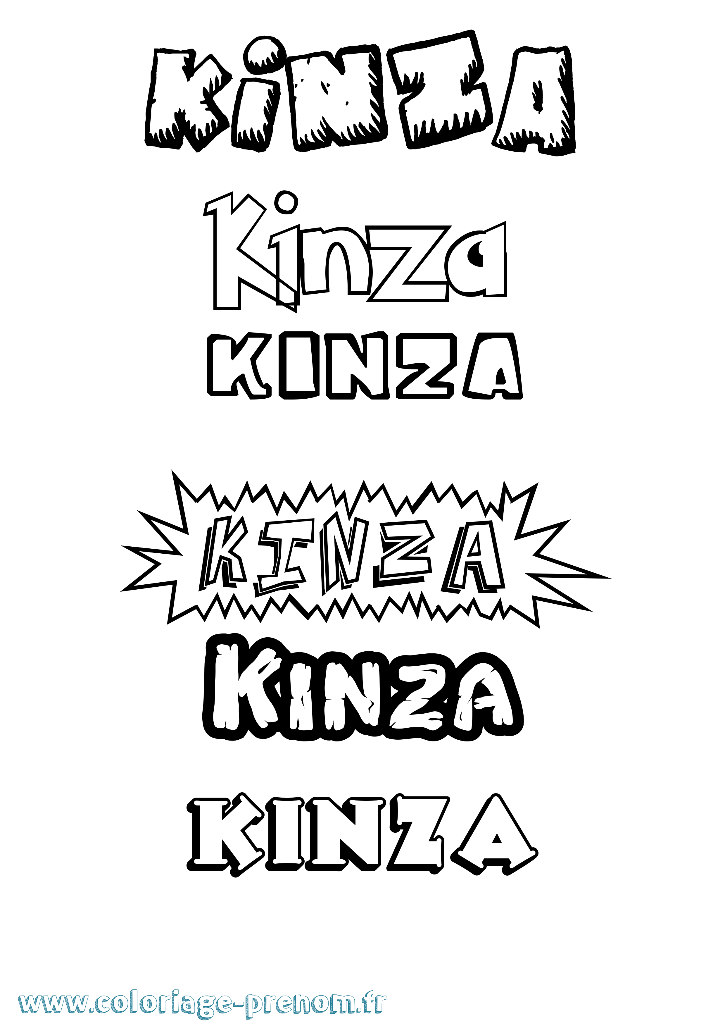 Coloriage Kinza Dessin Animé Coloriage prénom Kinza Dessin Animé
