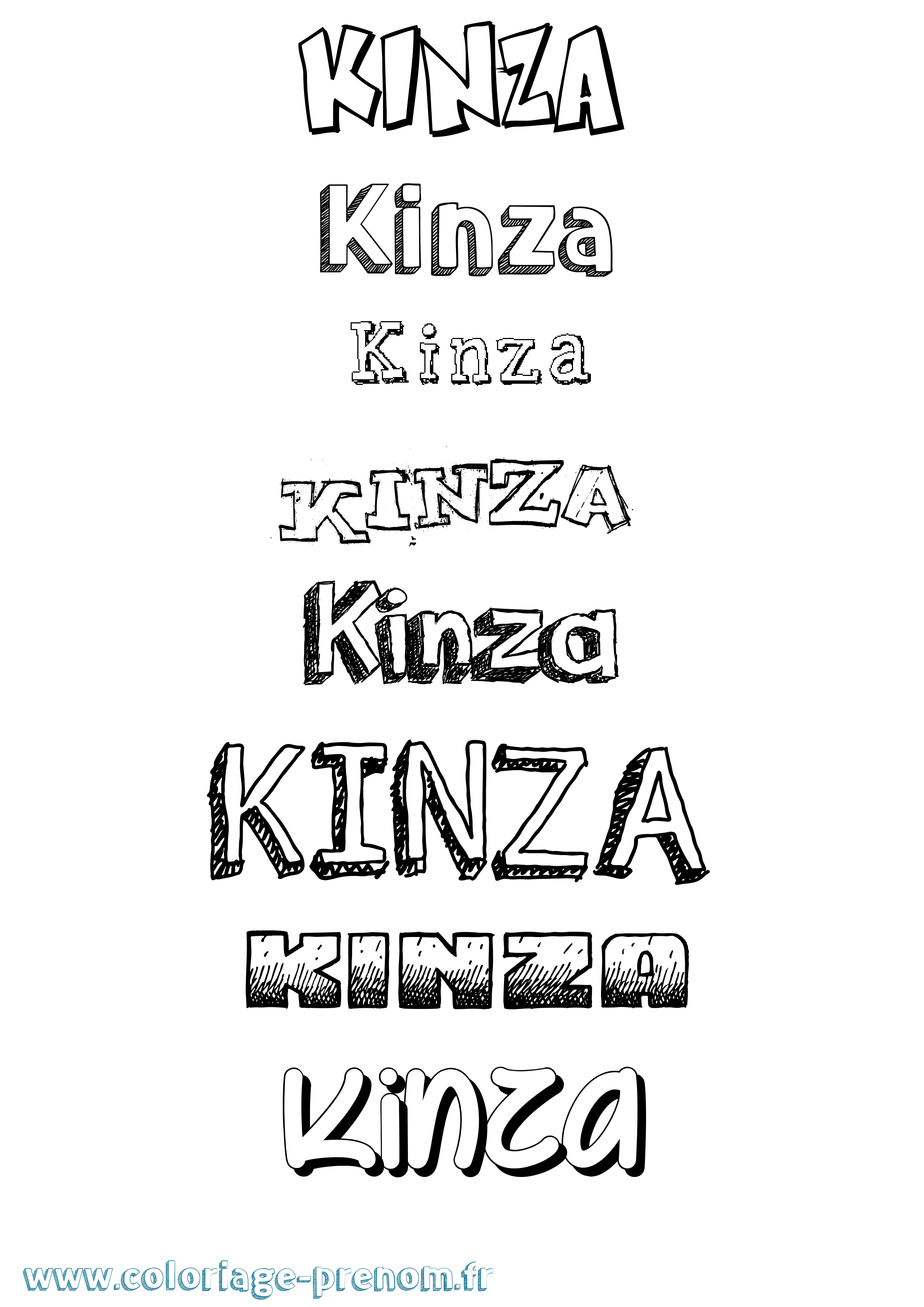 Coloriage Kinza Dessiné Coloriage prénom Kinza Dessiné