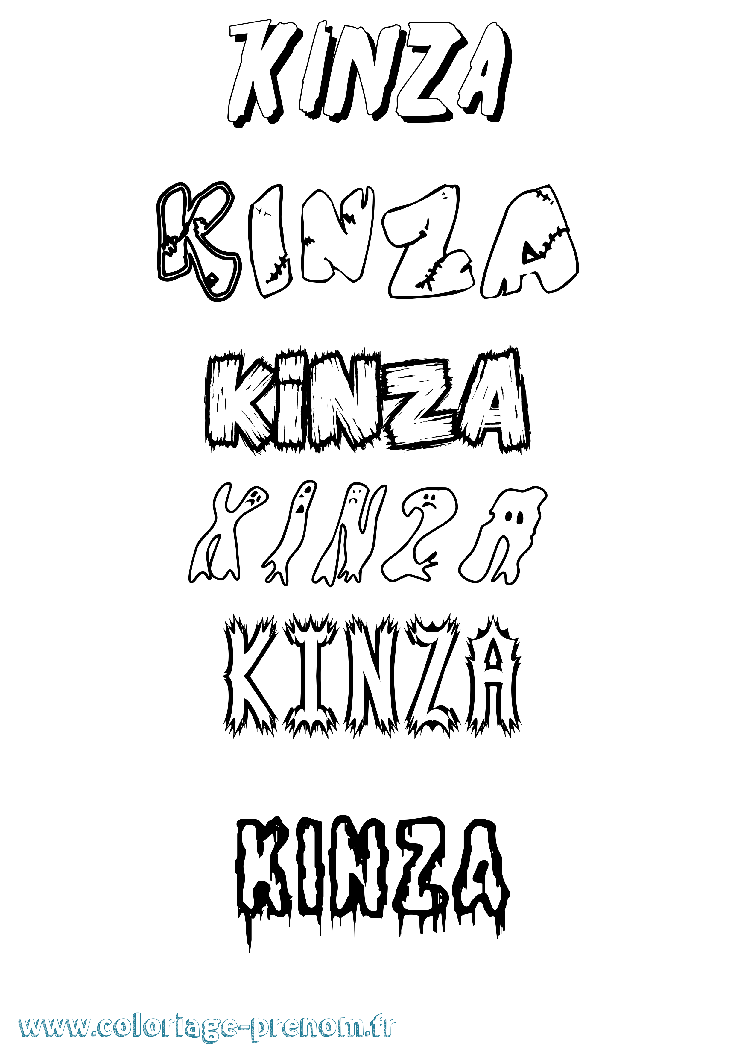 Coloriage Kinza Frisson Coloriage prénom Kinza Frisson