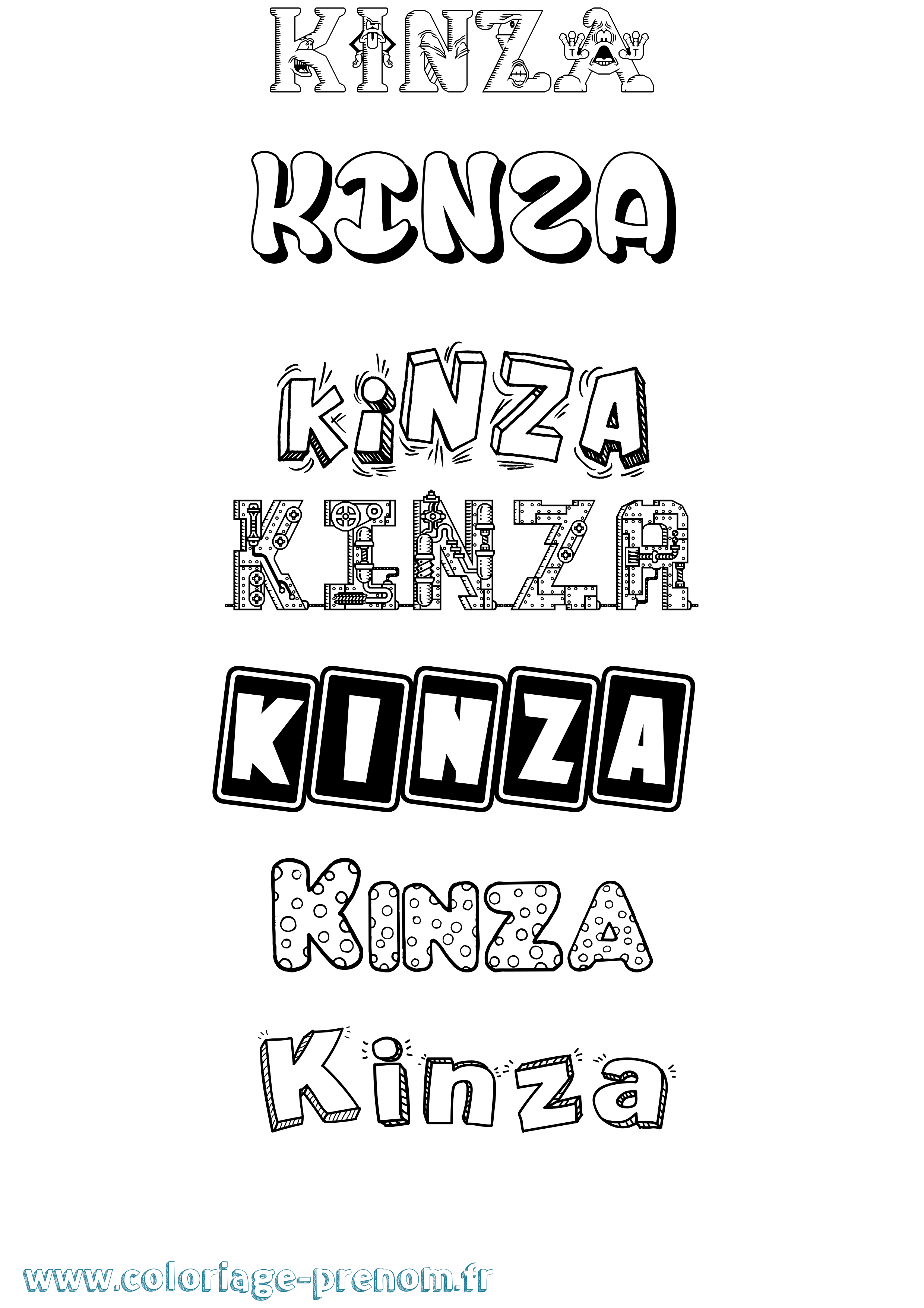 Coloriage Kinza Fun Coloriage prénom Kinza Fun