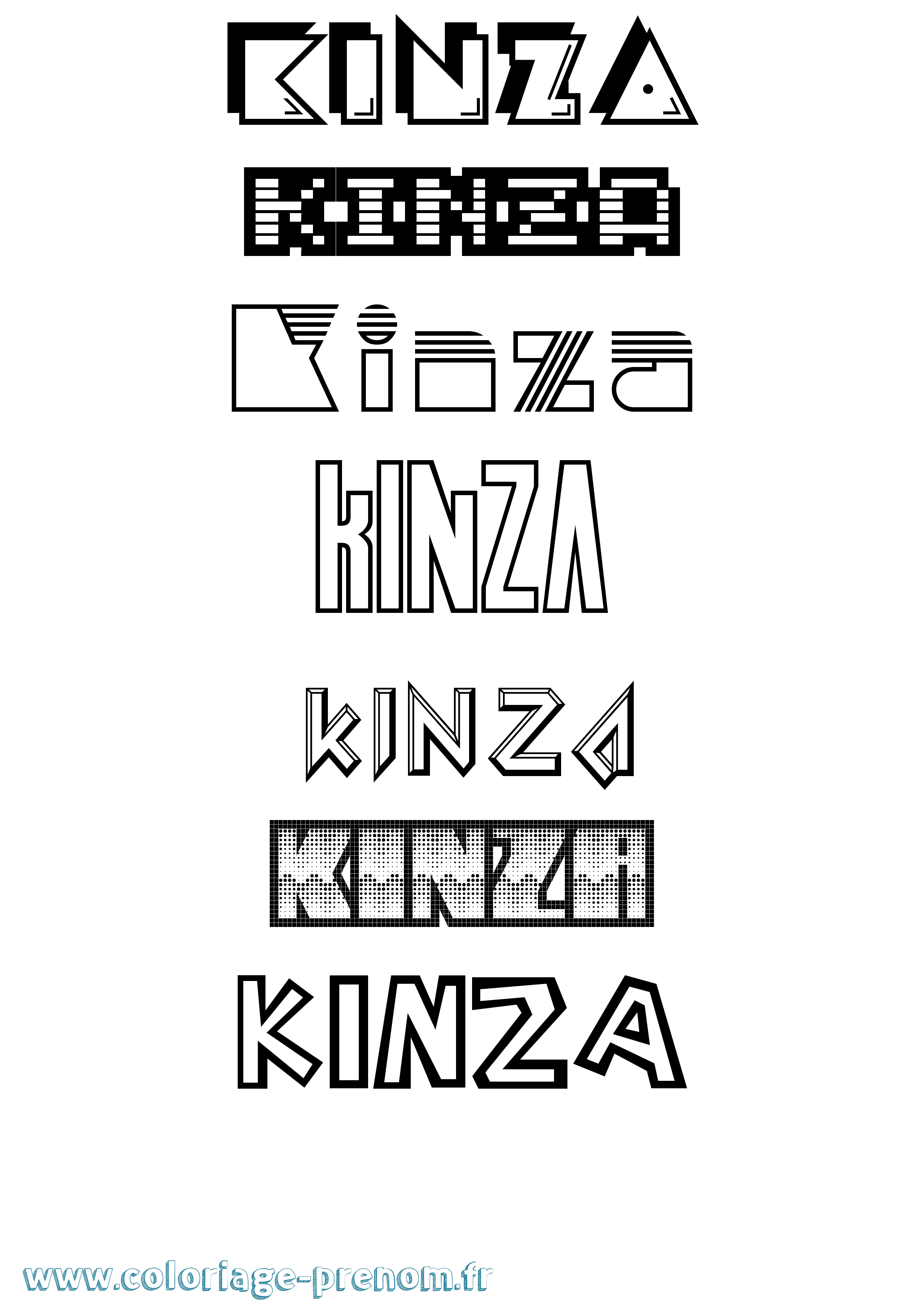 Coloriage Kinza Jeux Vidéos Coloriage prénom Kinza Jeux Vidéos