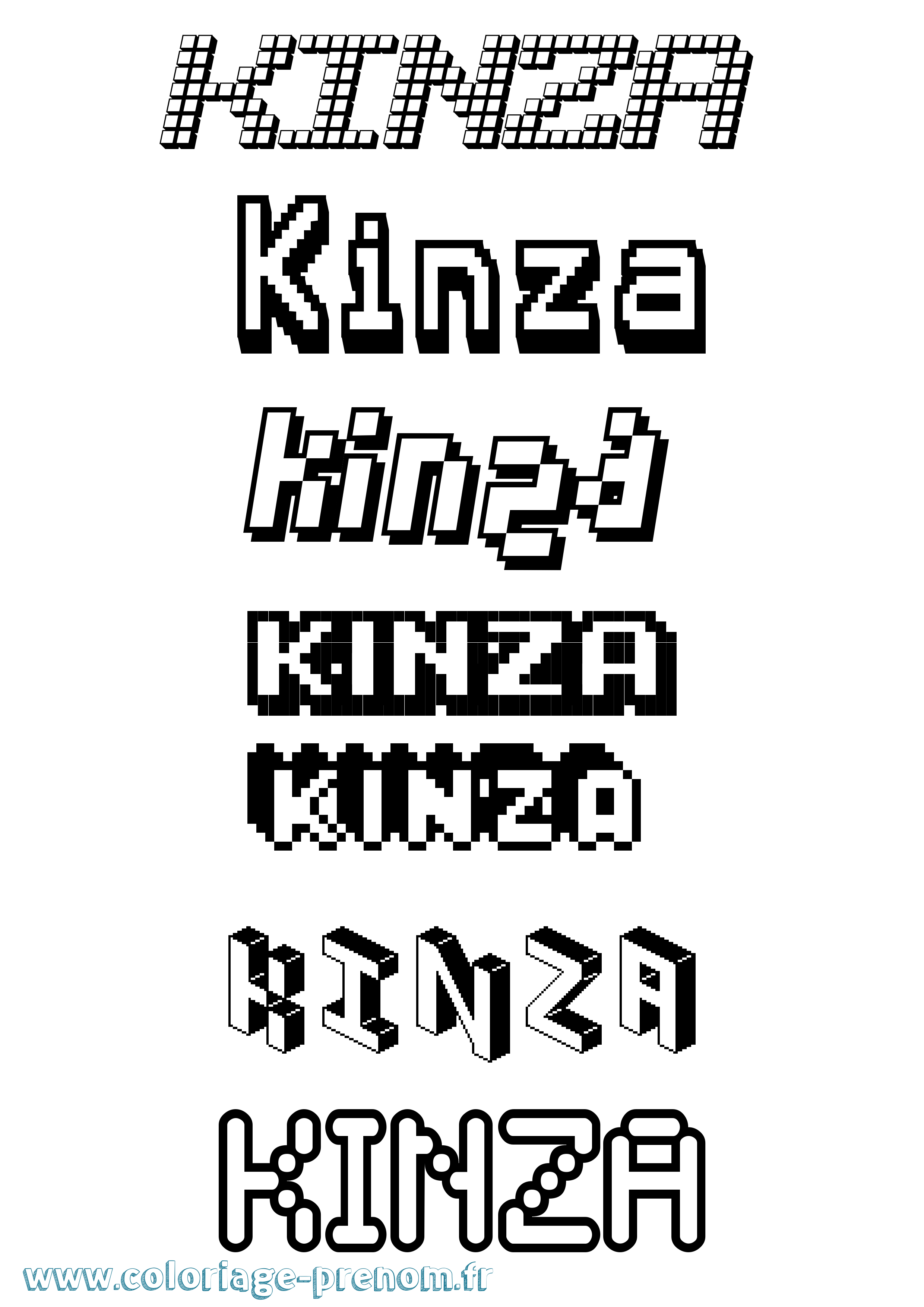 Coloriage Kinza Pixel Coloriage prénom Kinza Pixel