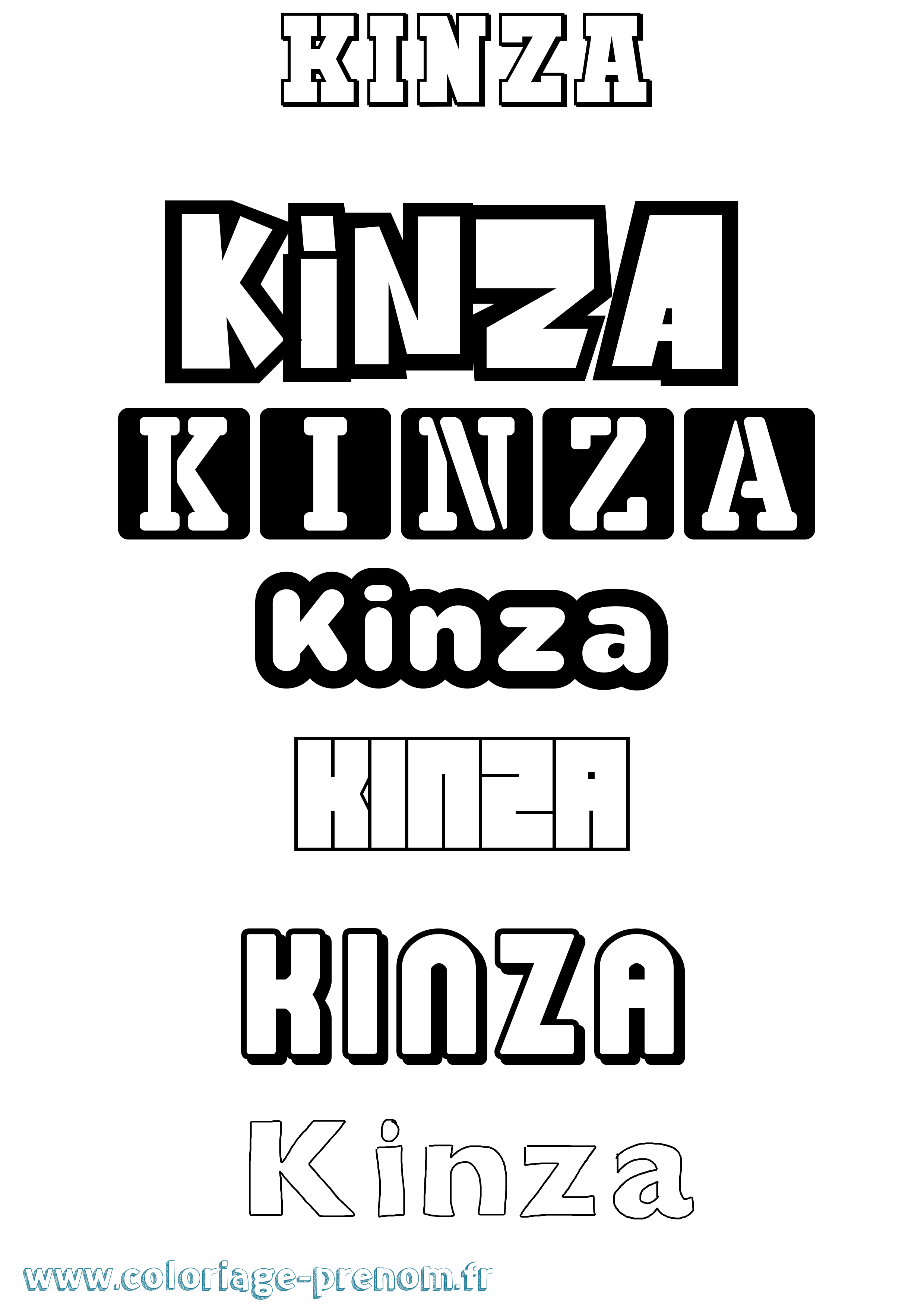 Coloriage Kinza Simple Coloriage prénom Kinza Simple