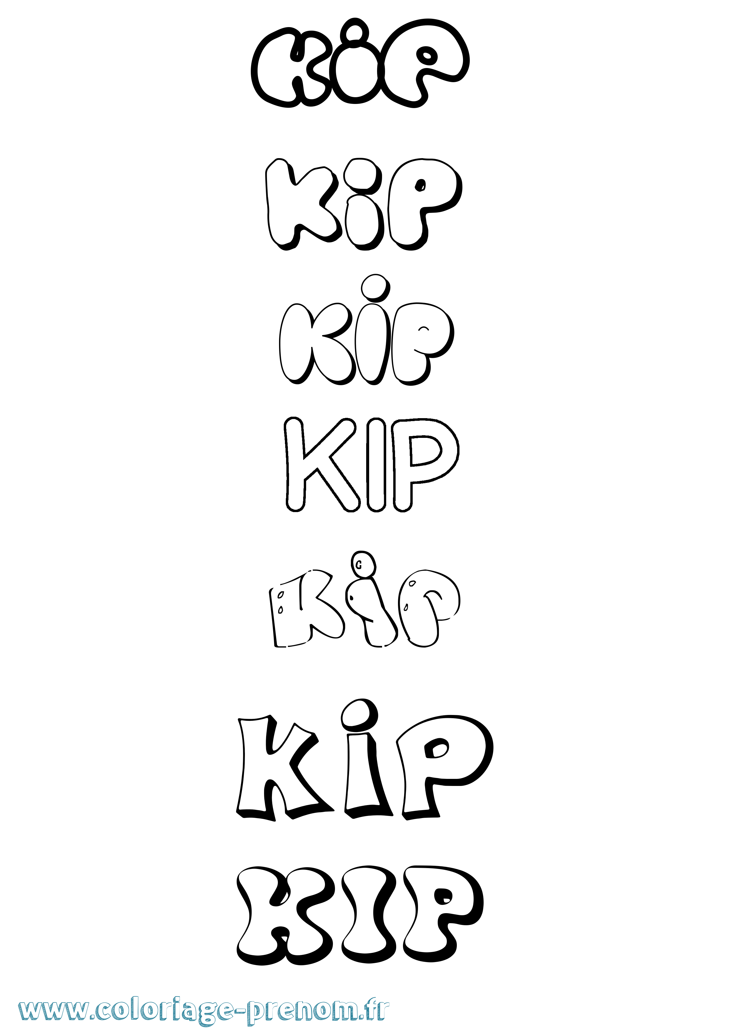 Coloriage Kip Bubble Coloriage prénom Kip Bubble