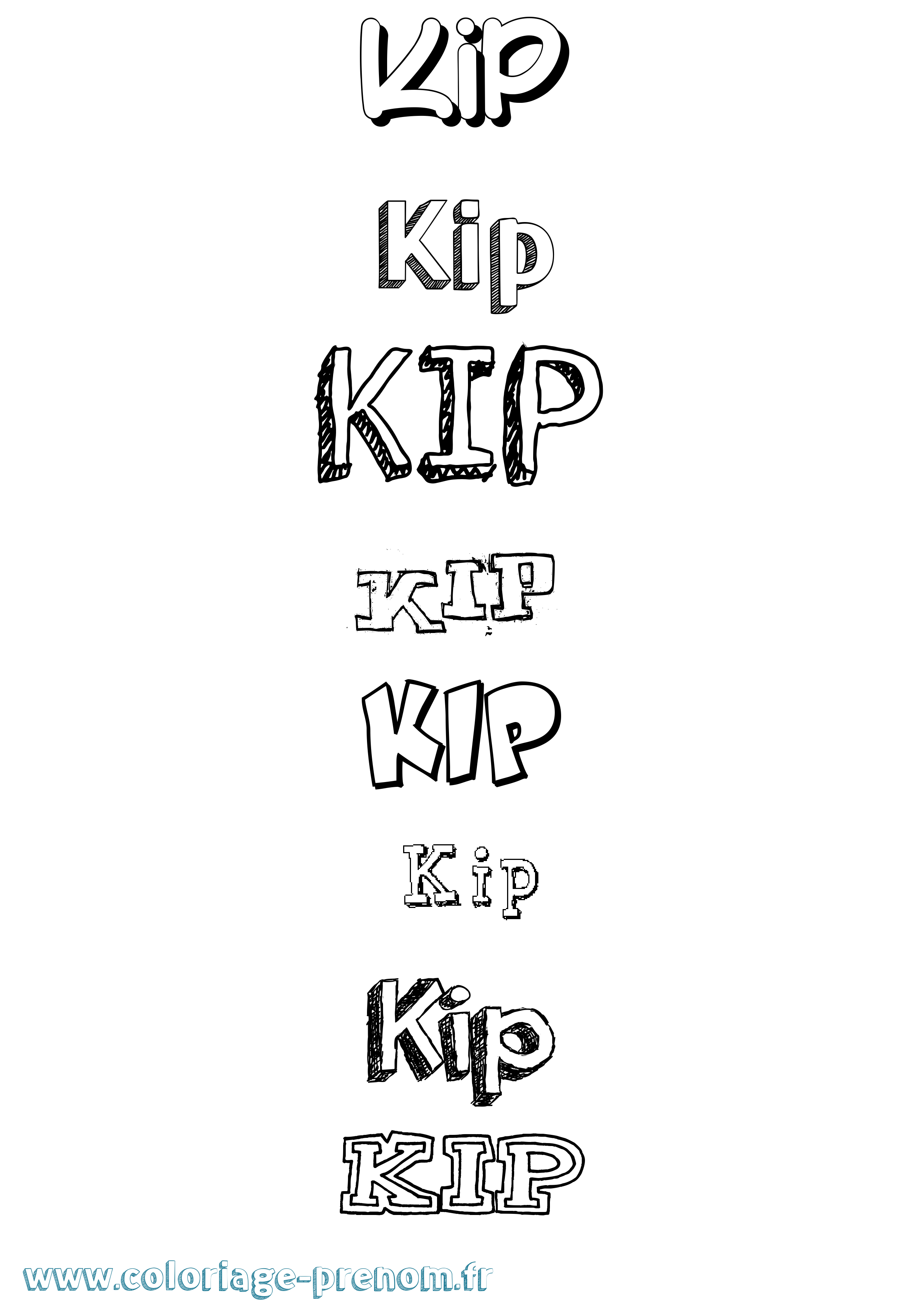 Coloriage Kip Dessiné Coloriage prénom Kip Dessiné