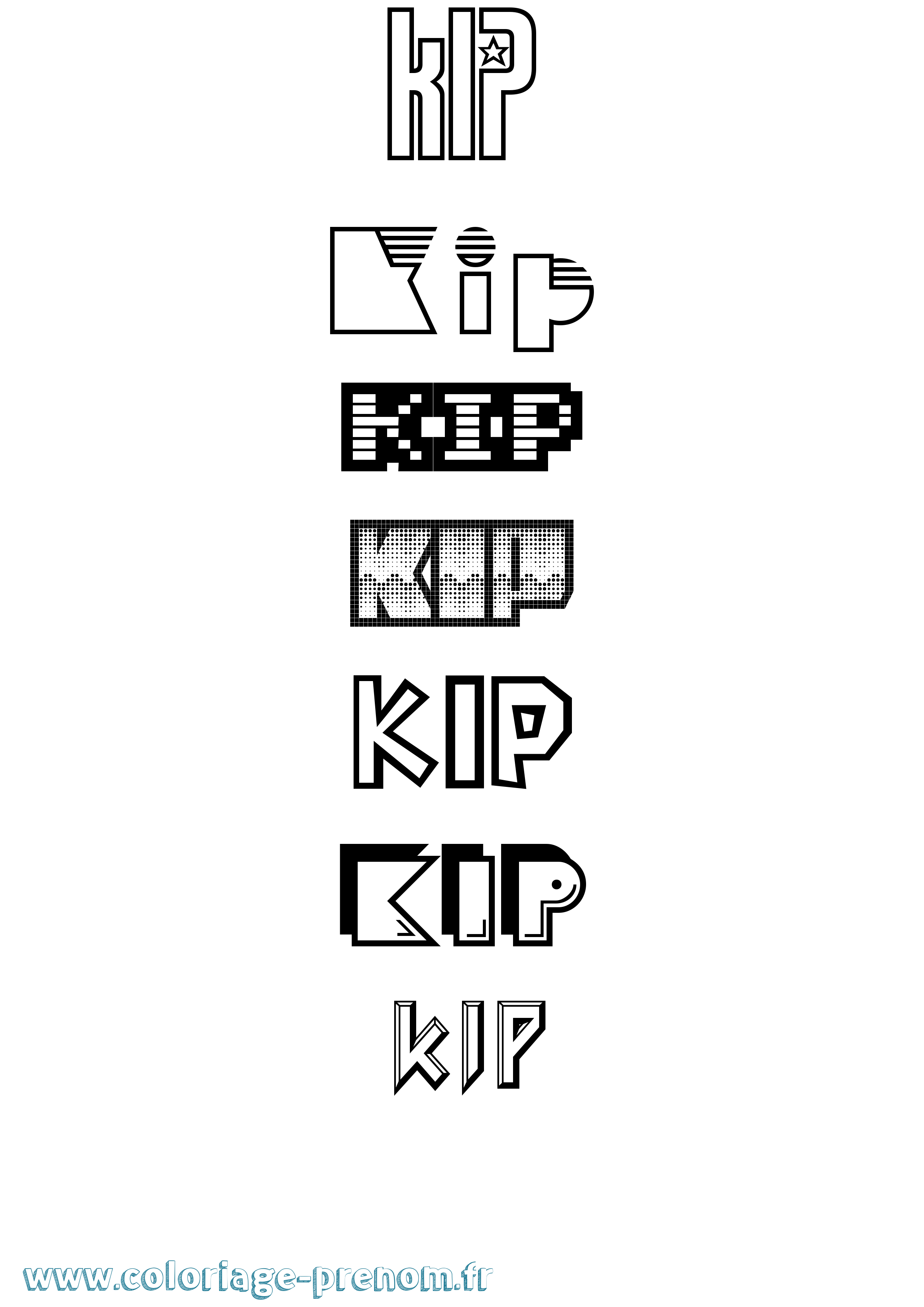Coloriage Kip Jeux Vidéos Coloriage prénom Kip Jeux Vidéos