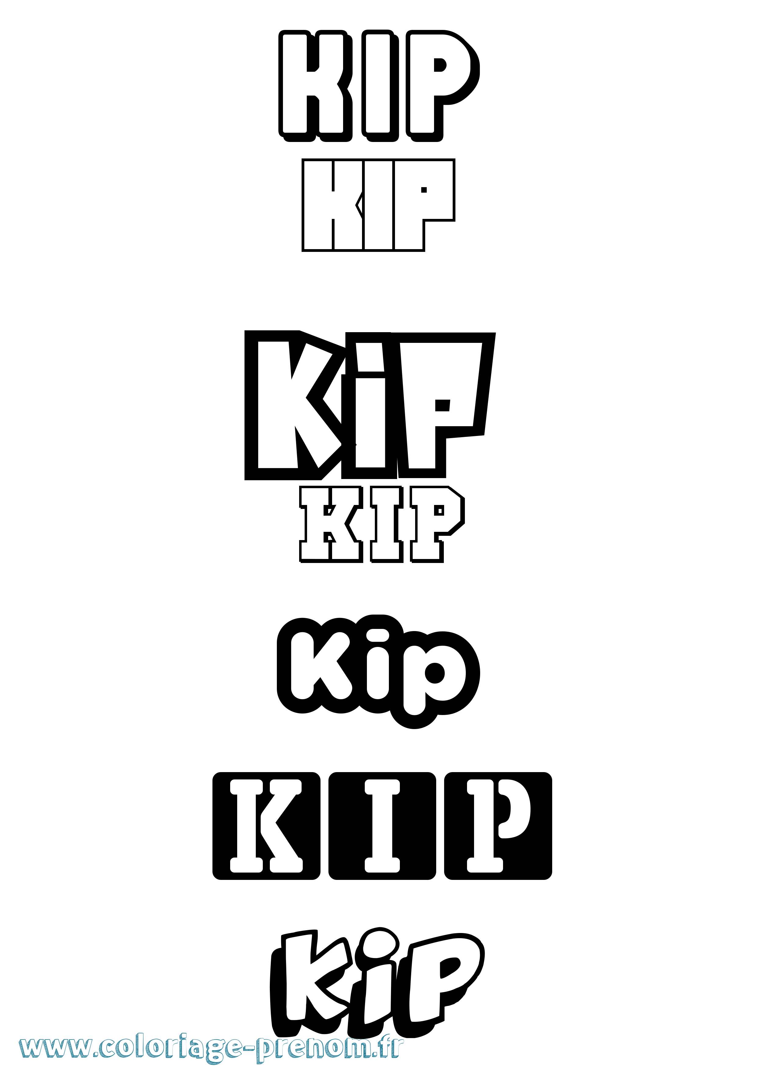 Coloriage Kip Simple Coloriage prénom Kip Simple
