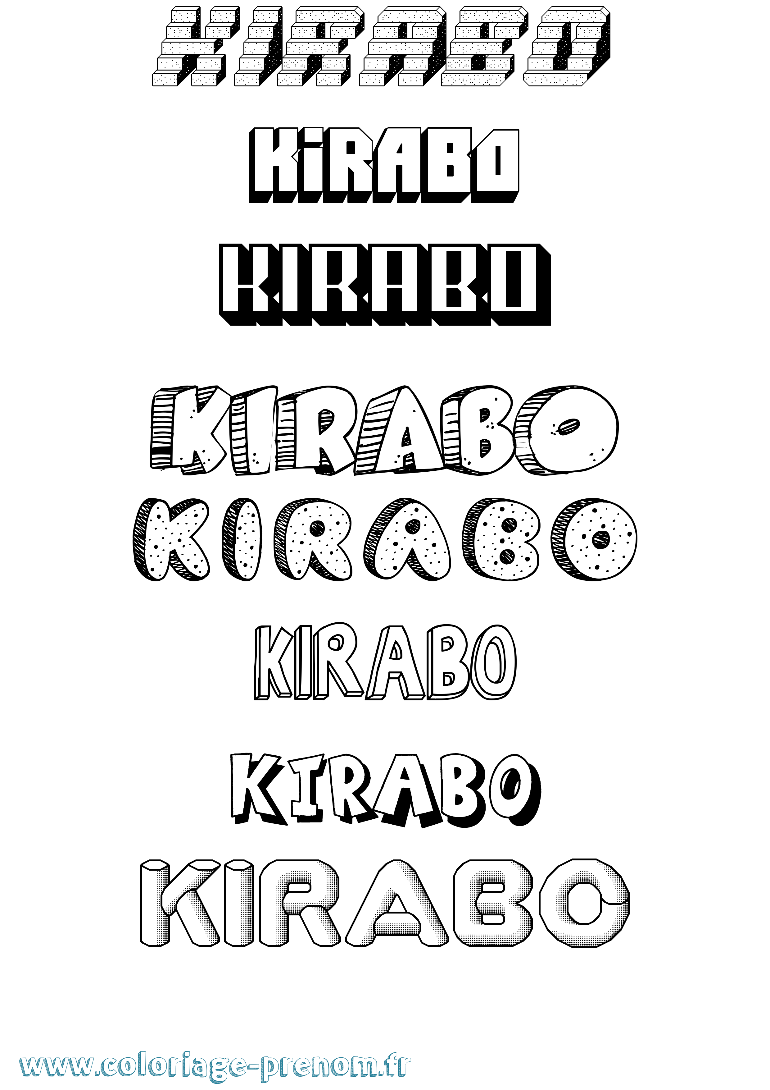Coloriage Kirabo Effet 3D Coloriage prénom Kirabo Effet 3D