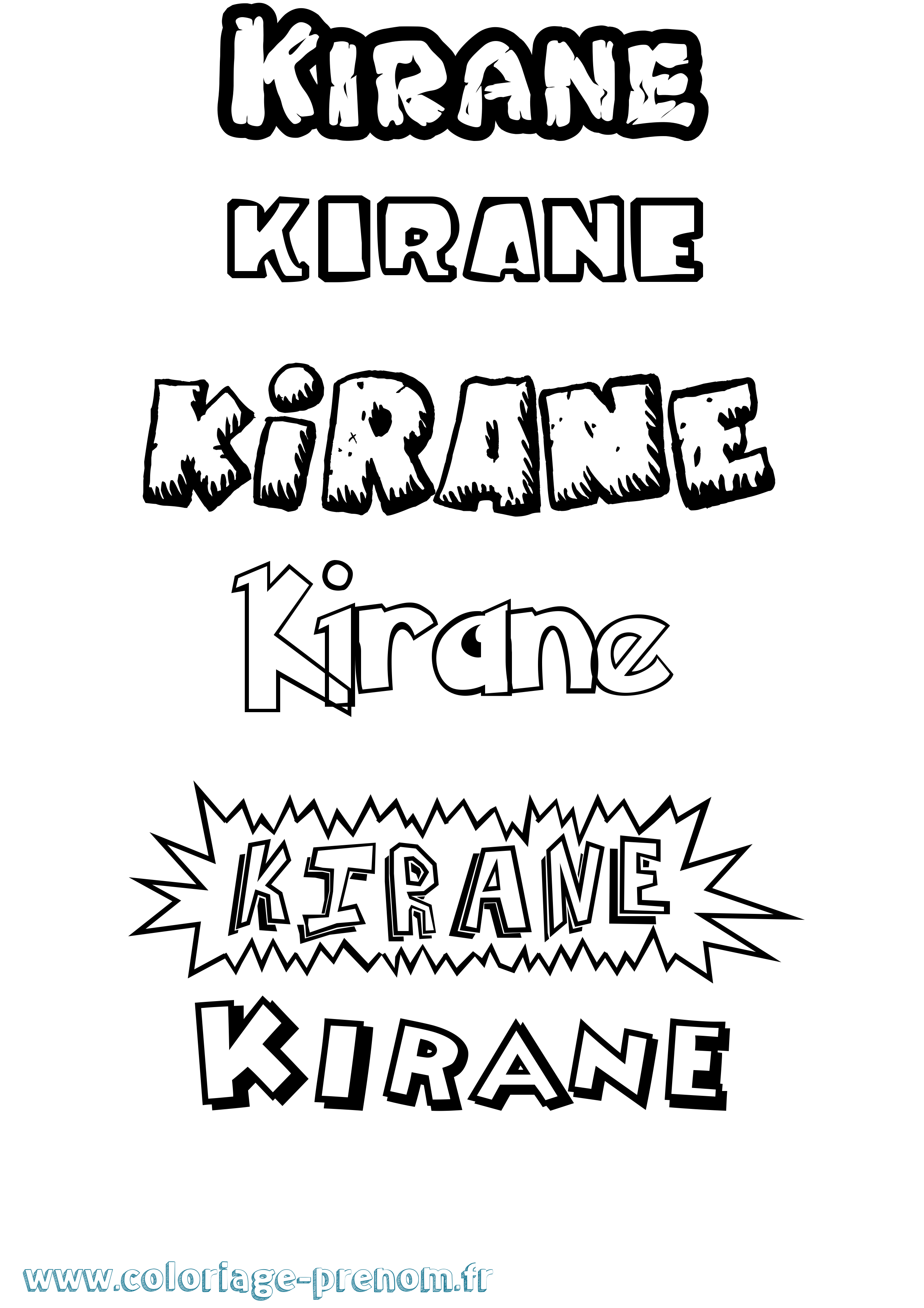Coloriage Kirane Dessin Animé Coloriage prénom Kirane Dessin Animé