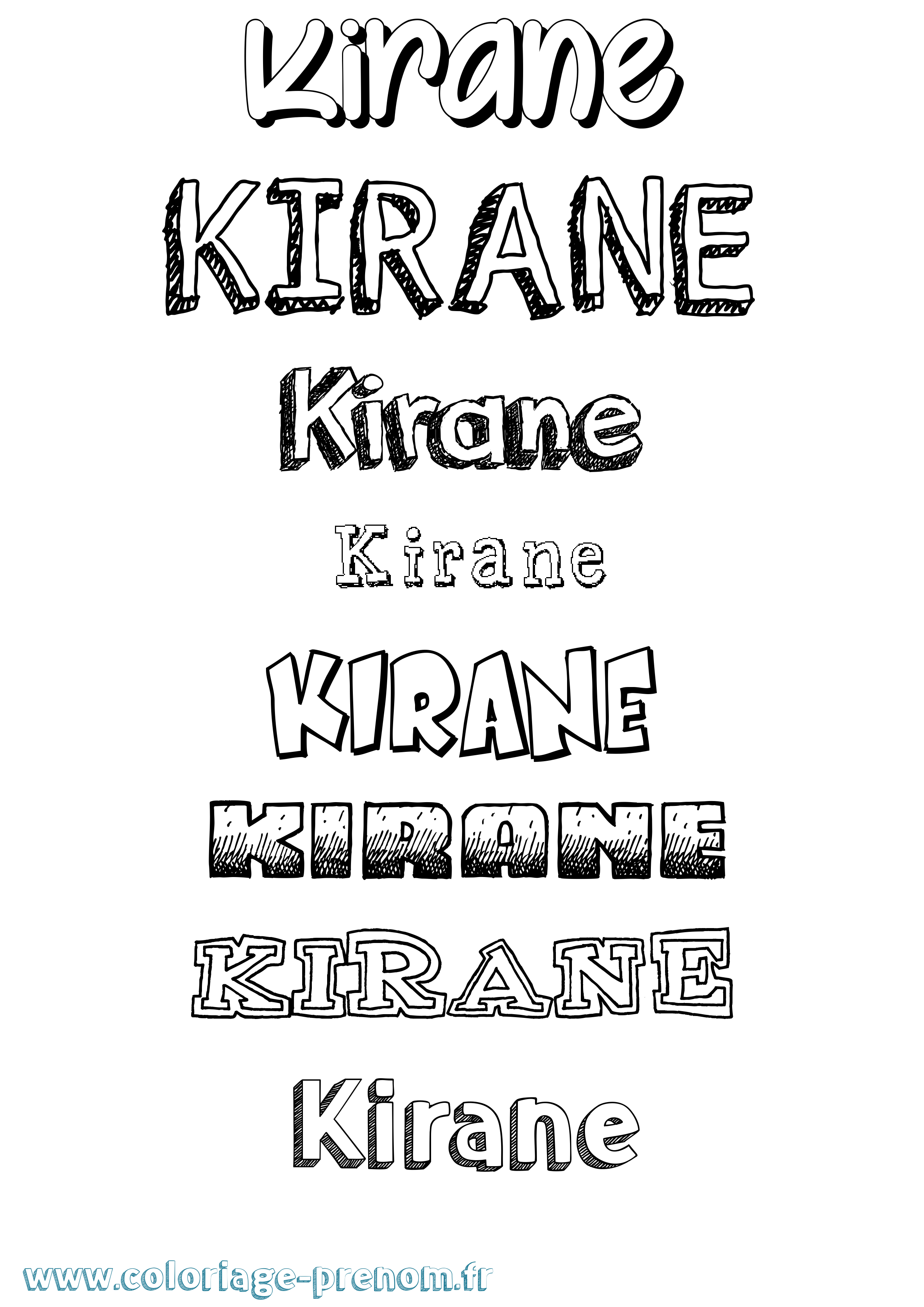 Coloriage Kirane Dessiné Coloriage prénom Kirane Dessiné