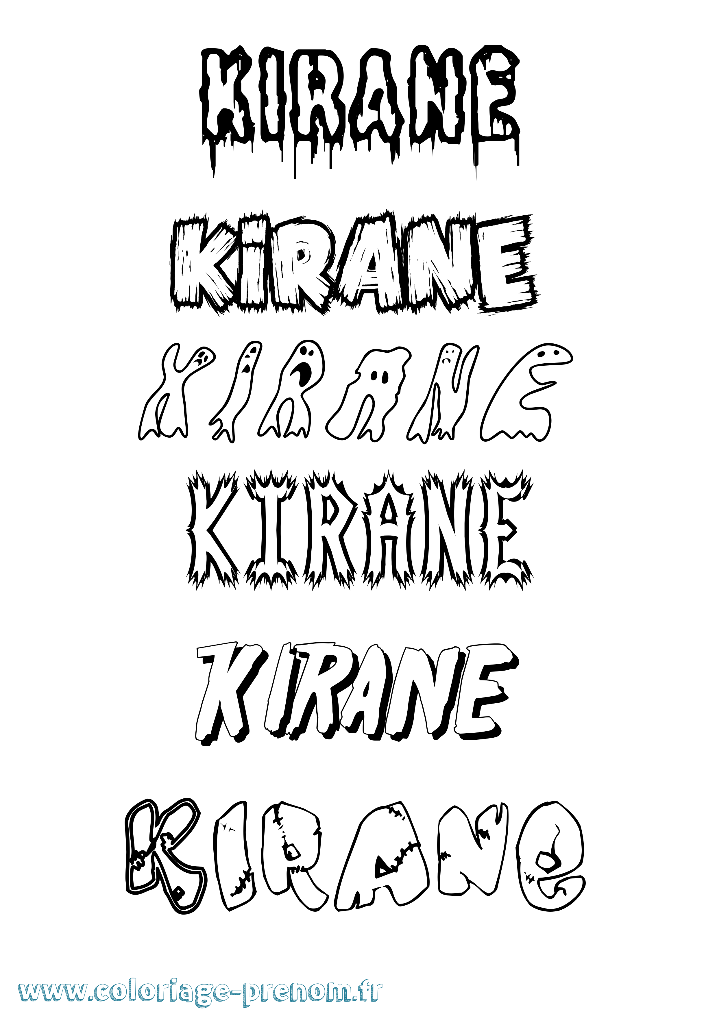 Coloriage Kirane Frisson Coloriage prénom Kirane Frisson