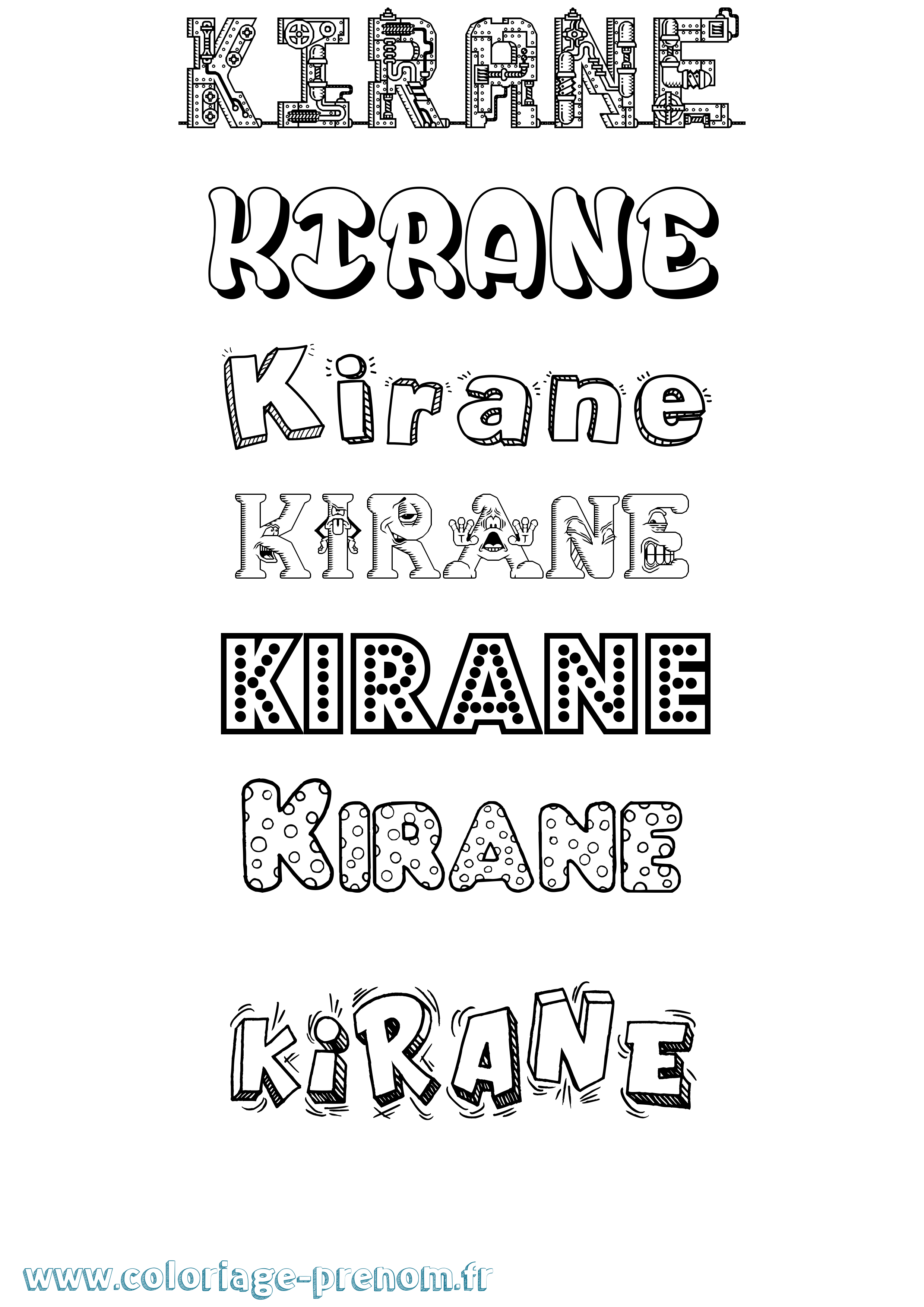 Coloriage Kirane Fun Coloriage prénom Kirane Fun
