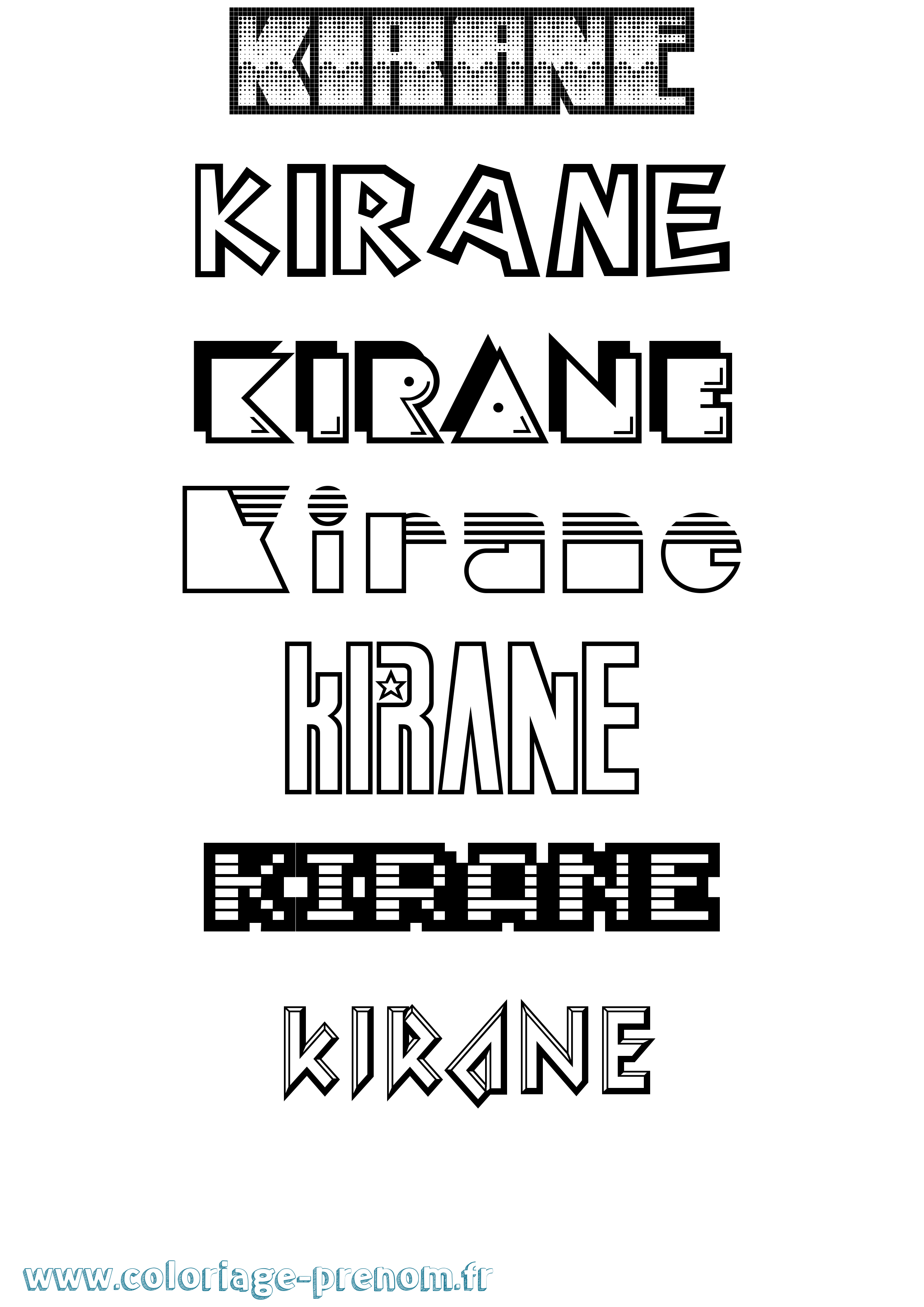 Coloriage Kirane Jeux Vidéos Coloriage prénom Kirane Jeux Vidéos