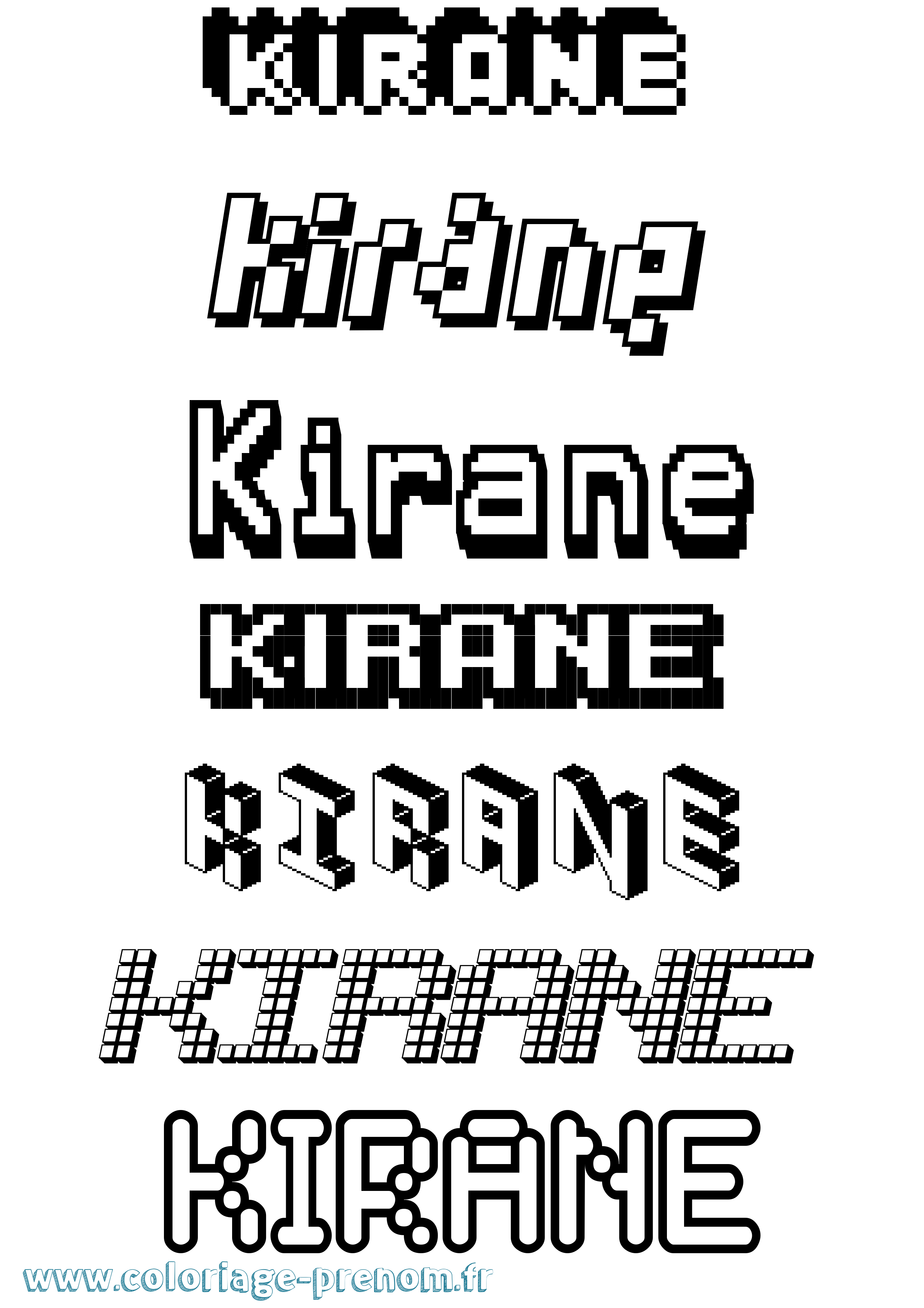 Coloriage Kirane Pixel Coloriage prénom Kirane Pixel