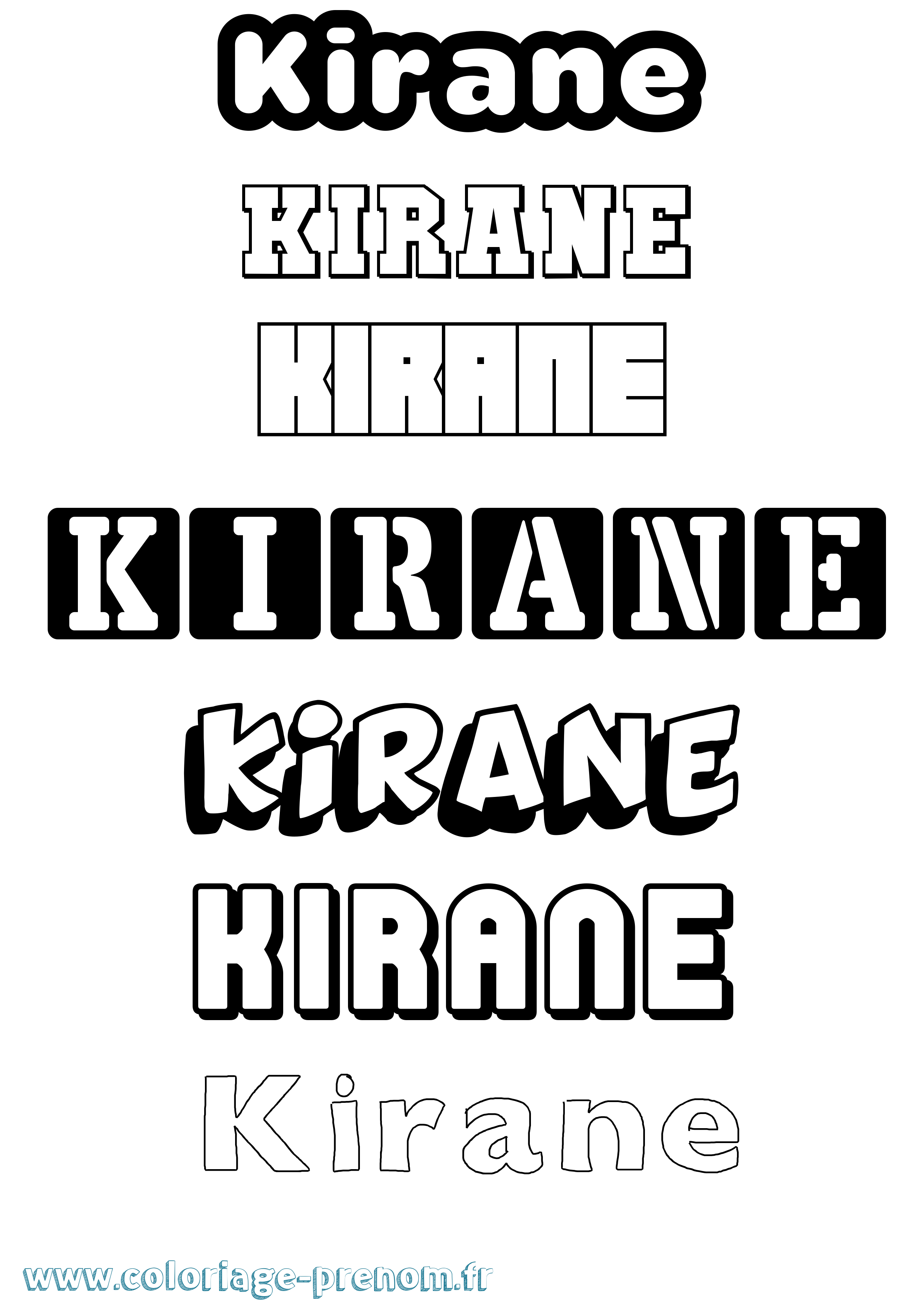 Coloriage Kirane Simple Coloriage prénom Kirane Simple