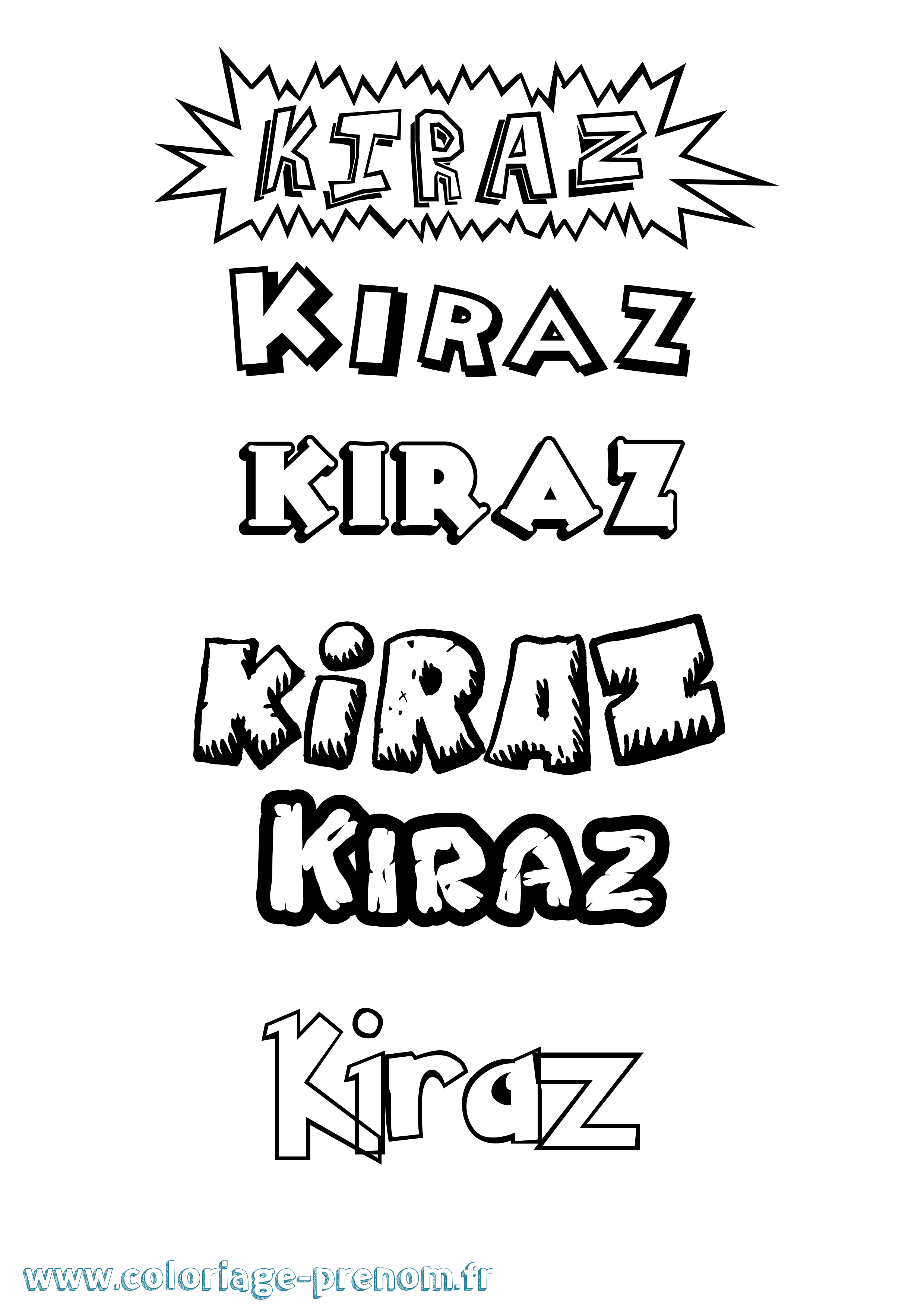 Coloriage Kiraz Dessin Animé Coloriage prénom Kiraz Dessin Animé