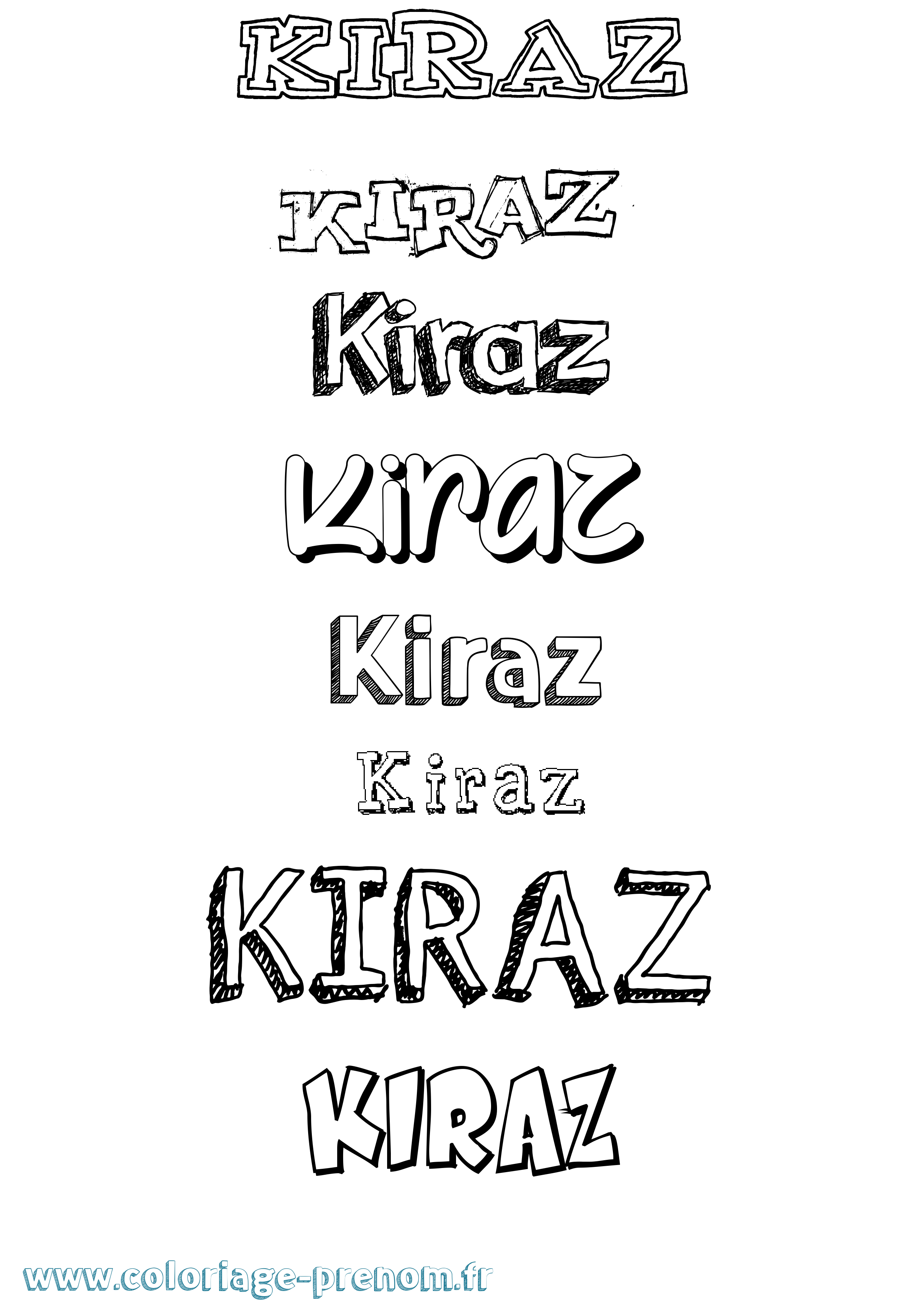Coloriage Kiraz Dessiné Coloriage prénom Kiraz Dessiné