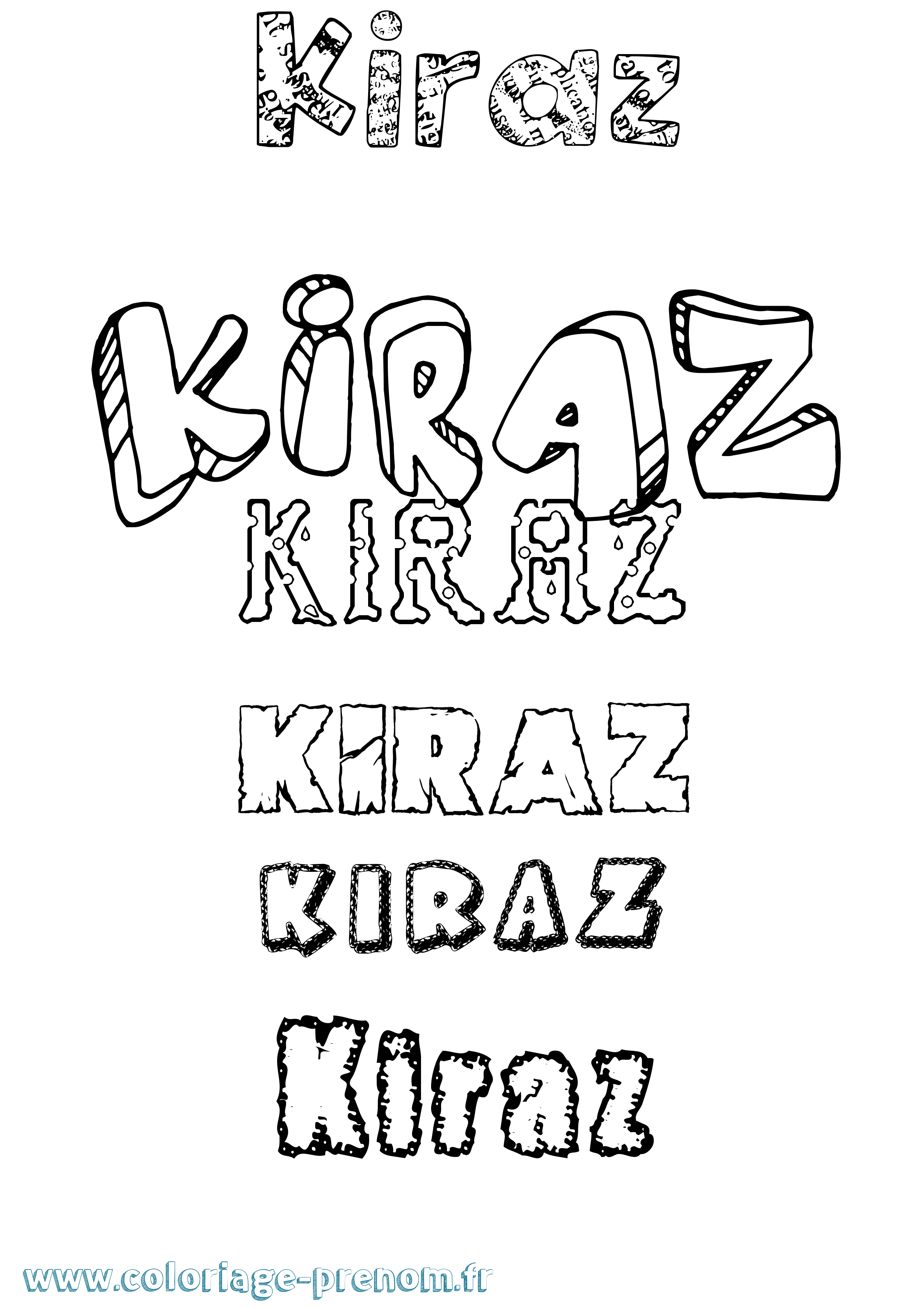 Coloriage Kiraz Destructuré Coloriage prénom Kiraz Destructuré