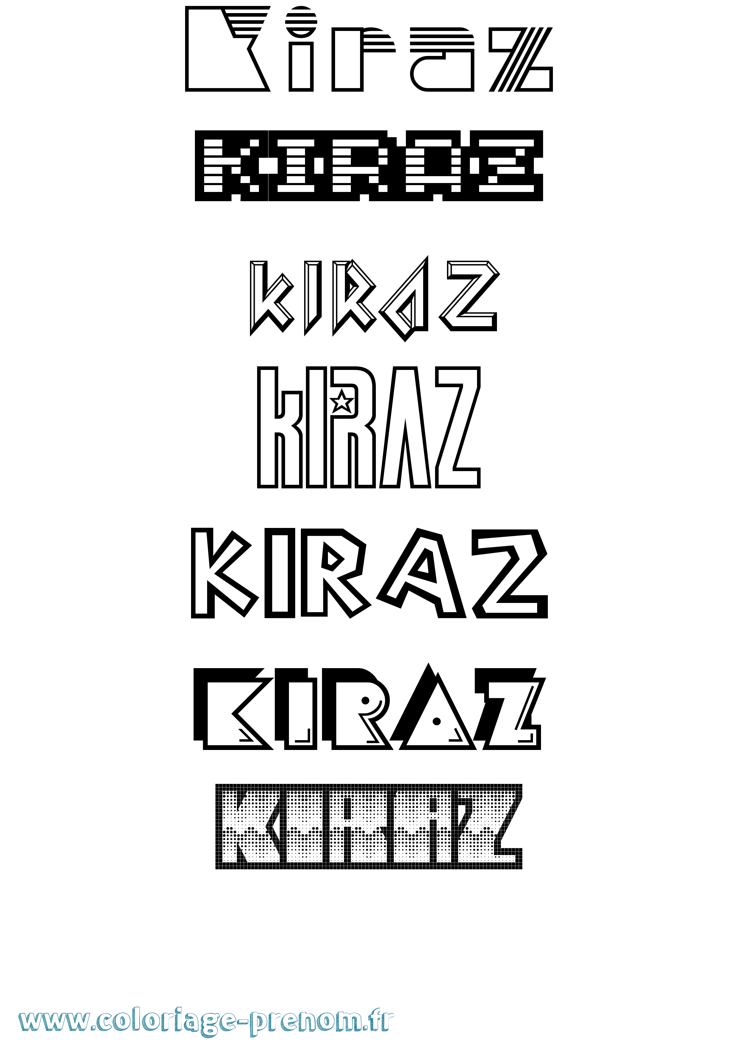 Coloriage Kiraz Jeux Vidéos Coloriage prénom Kiraz Jeux Vidéos