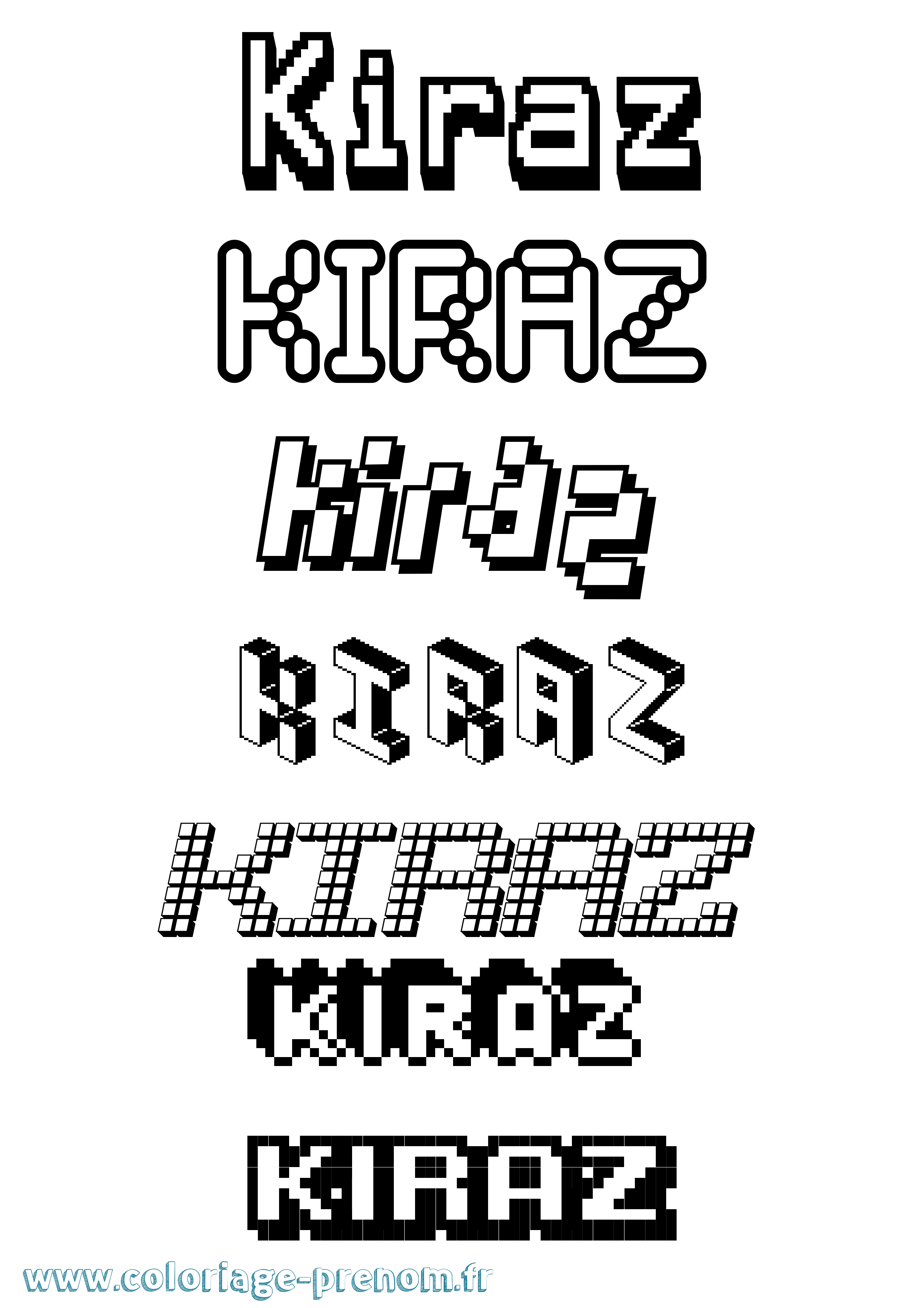 Coloriage Kiraz Pixel Coloriage prénom Kiraz Pixel
