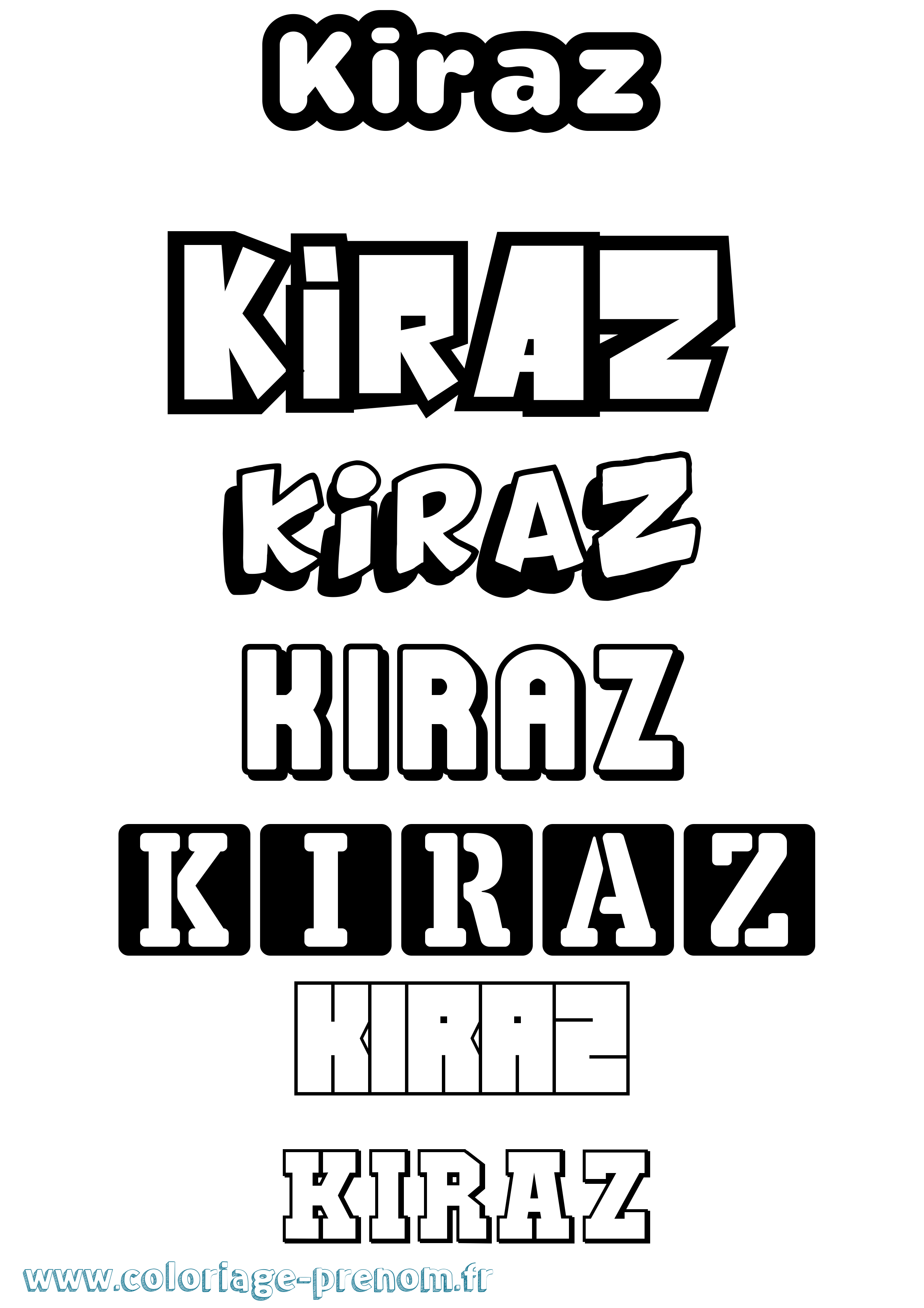 Coloriage Kiraz Simple Coloriage prénom Kiraz Simple