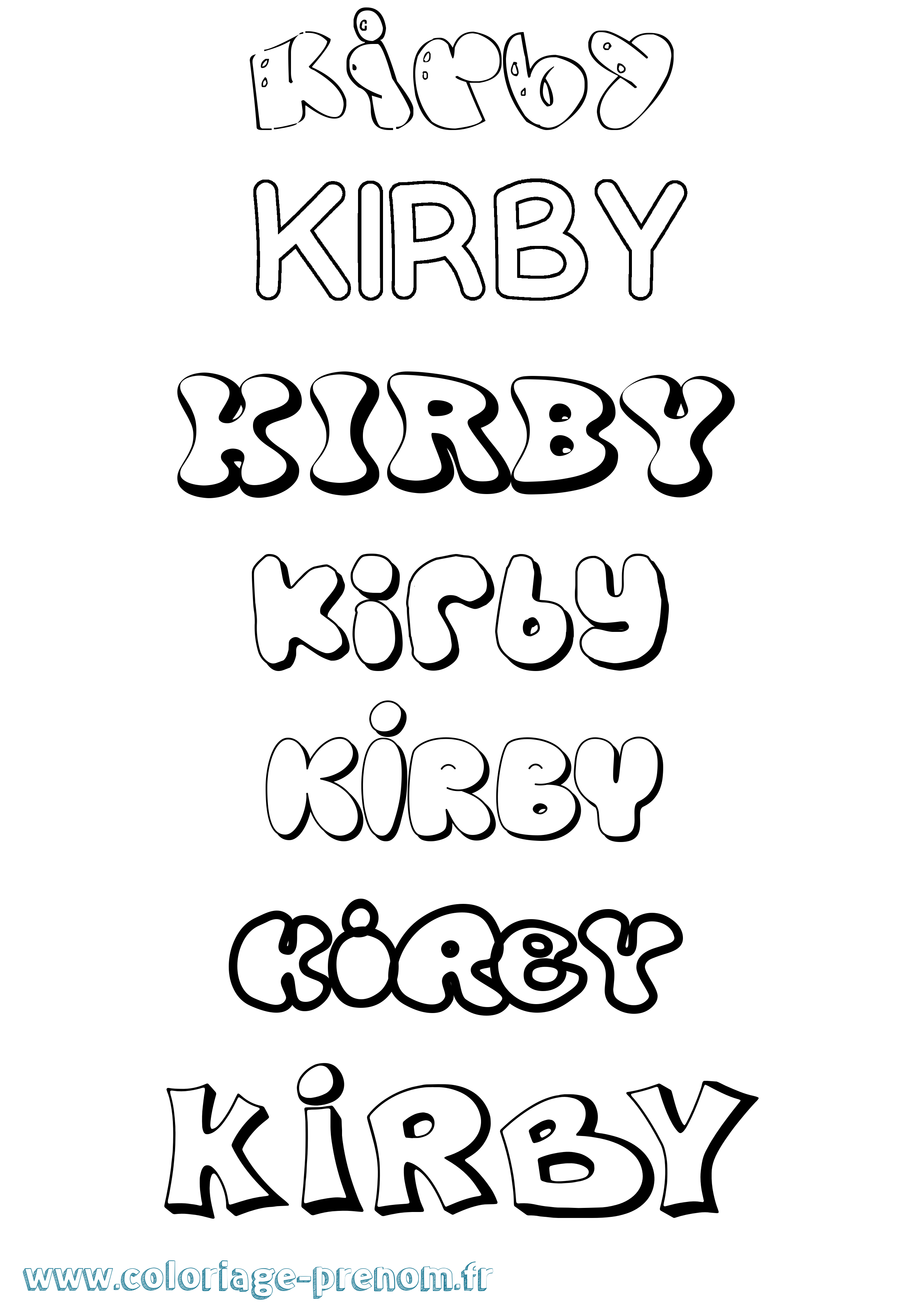 Coloriage Kirby Bubble Coloriage prénom Kirby Bubble