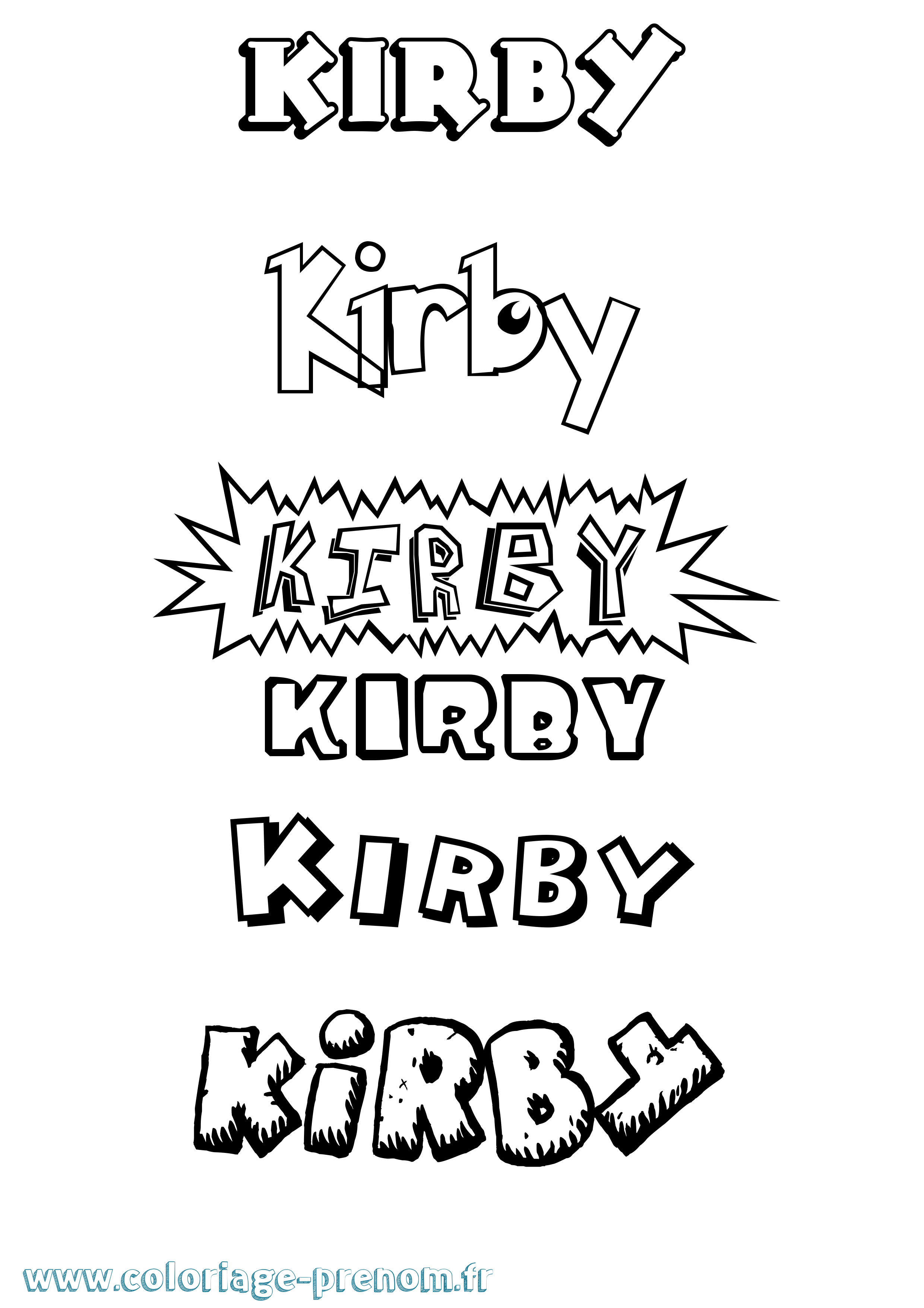 Coloriage Kirby Dessin Animé Coloriage prénom Kirby Dessin Animé