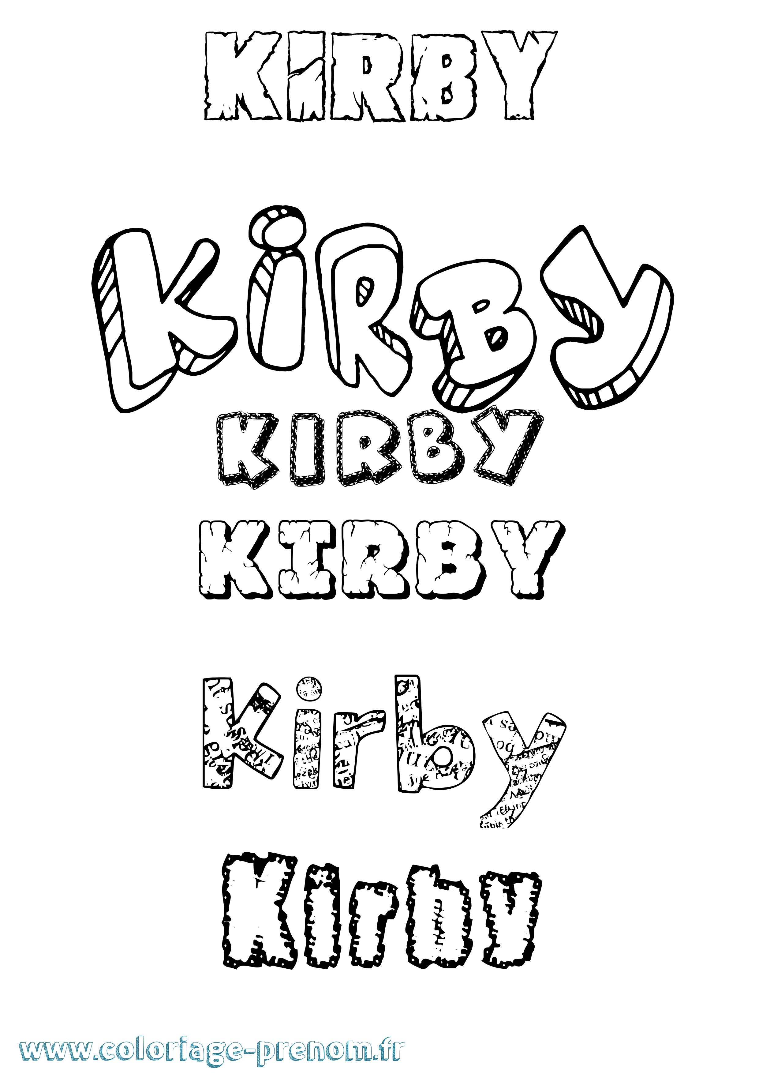 Coloriage Kirby Destructuré Coloriage prénom Kirby Destructuré